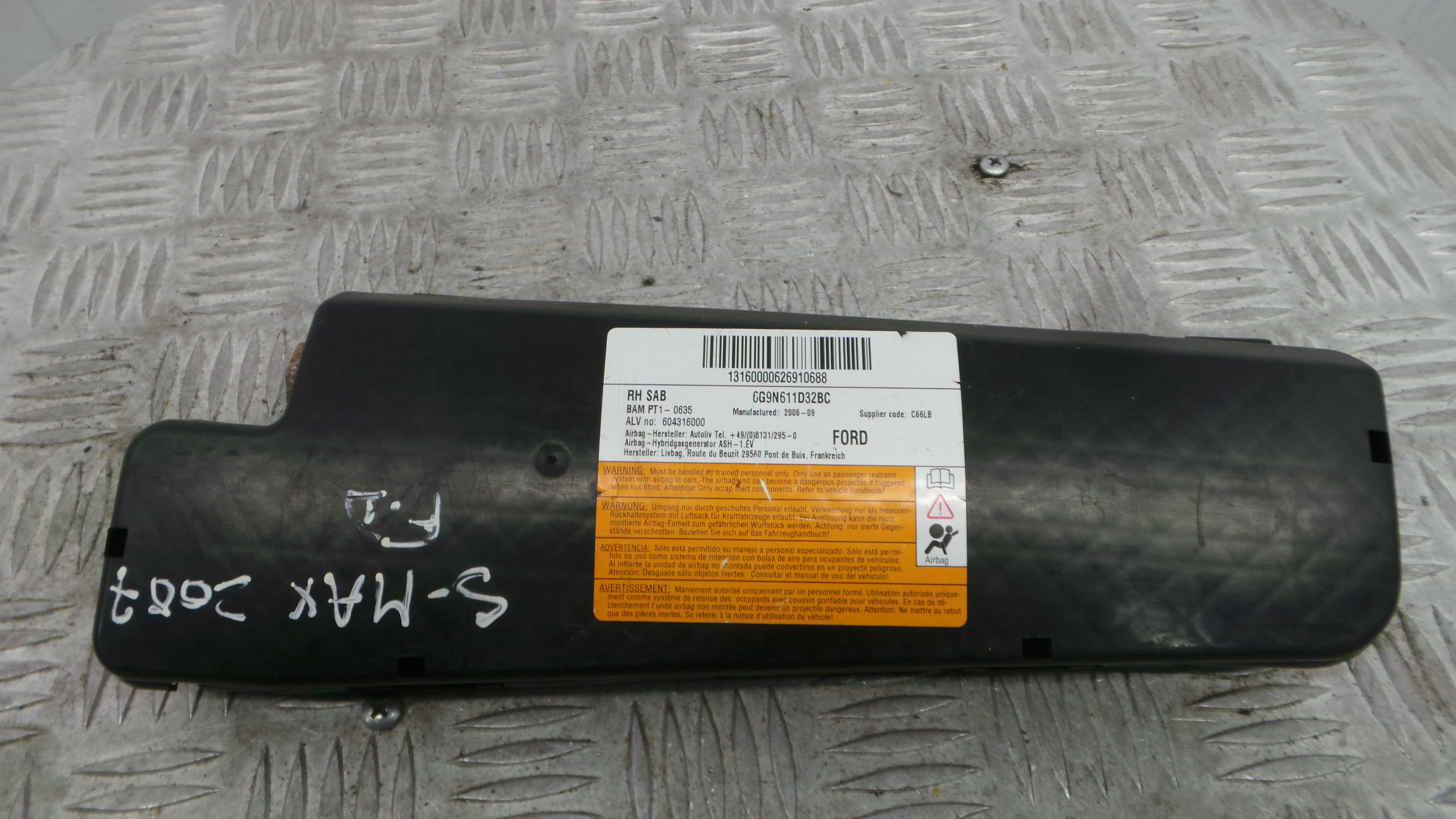 Airbag Banco Dto 6G9N-611D32-BC - FORD S-MAX (WA6)-37820742 Airbag Banco Dto 6G9N-611D32-BC - FORD S-MAX (WA6)-37820742