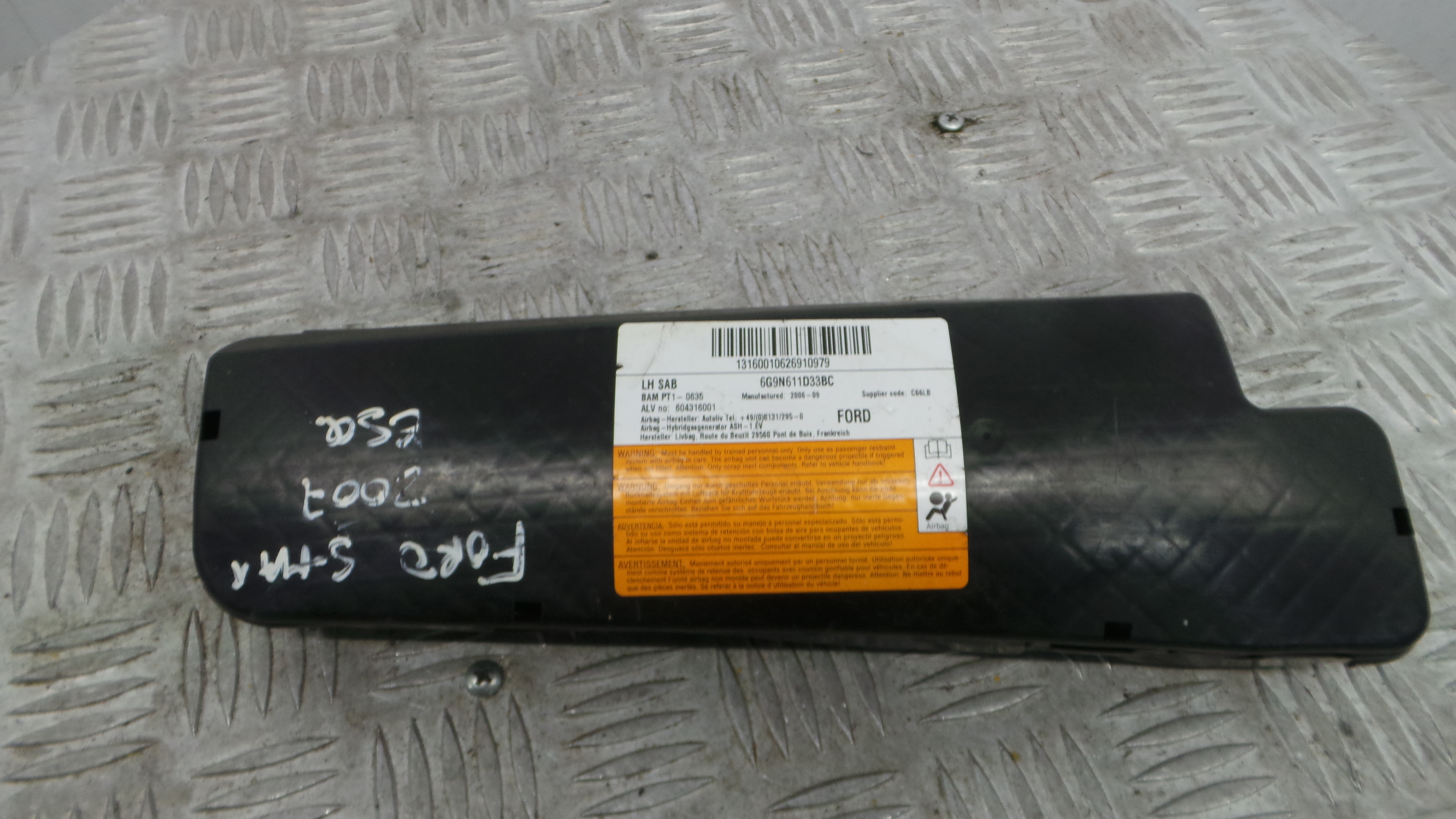 Airbag Banco Esq 6G9N-611D33-BC - FORD S-MAX (WA6)-37820754 Airbag Banco Esq 6G9N-611D33-BC - FORD S-MAX (WA6)-37820754