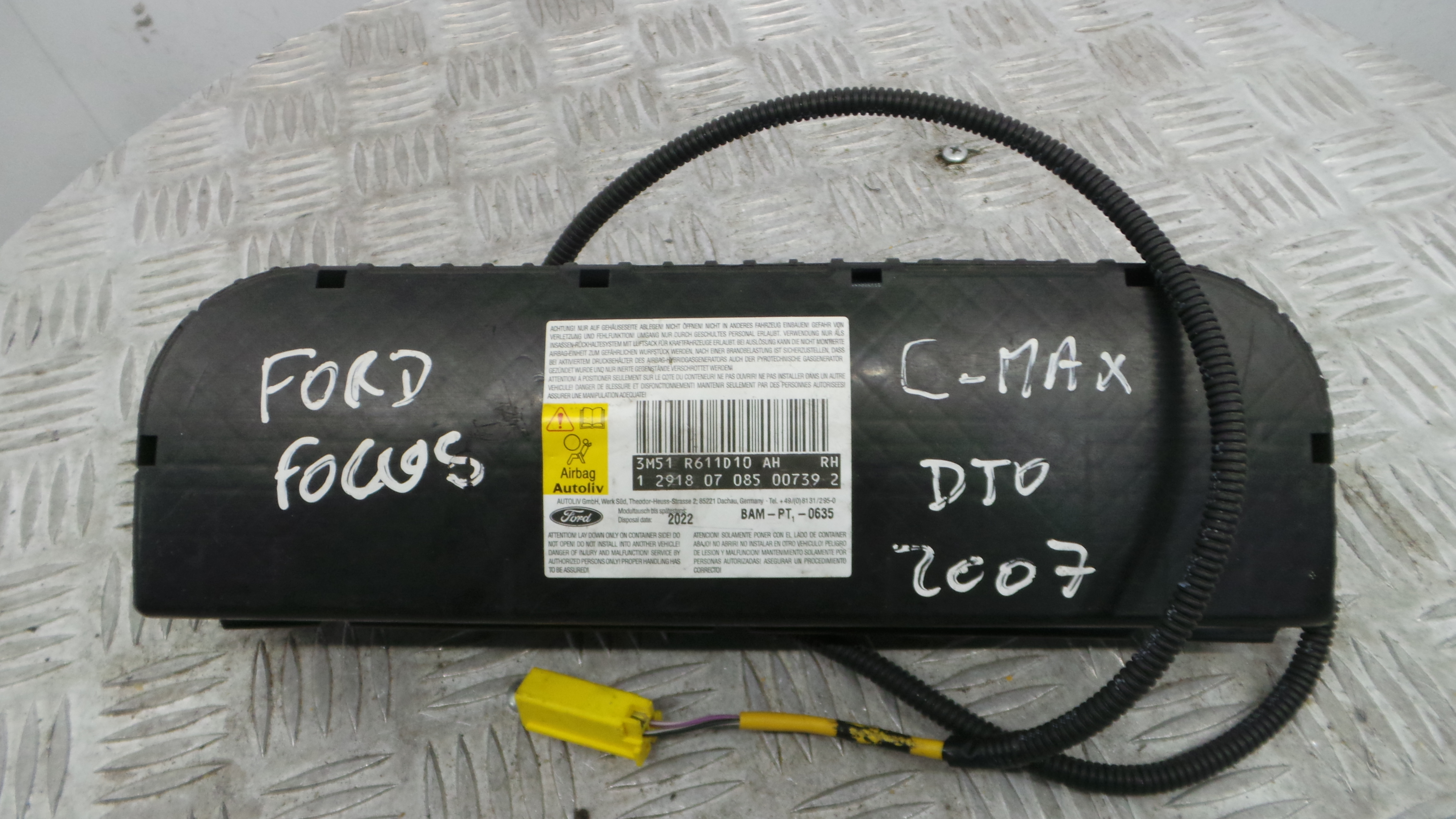 Airbag Banco Dto 3M51-R611D10-AH - FORD FOCUS C-MAX (DM2)-37820763 Airbag Banco Dto 3M51-R611D10-AH - FORD FOCUS C-MAX (DM2)-37820763