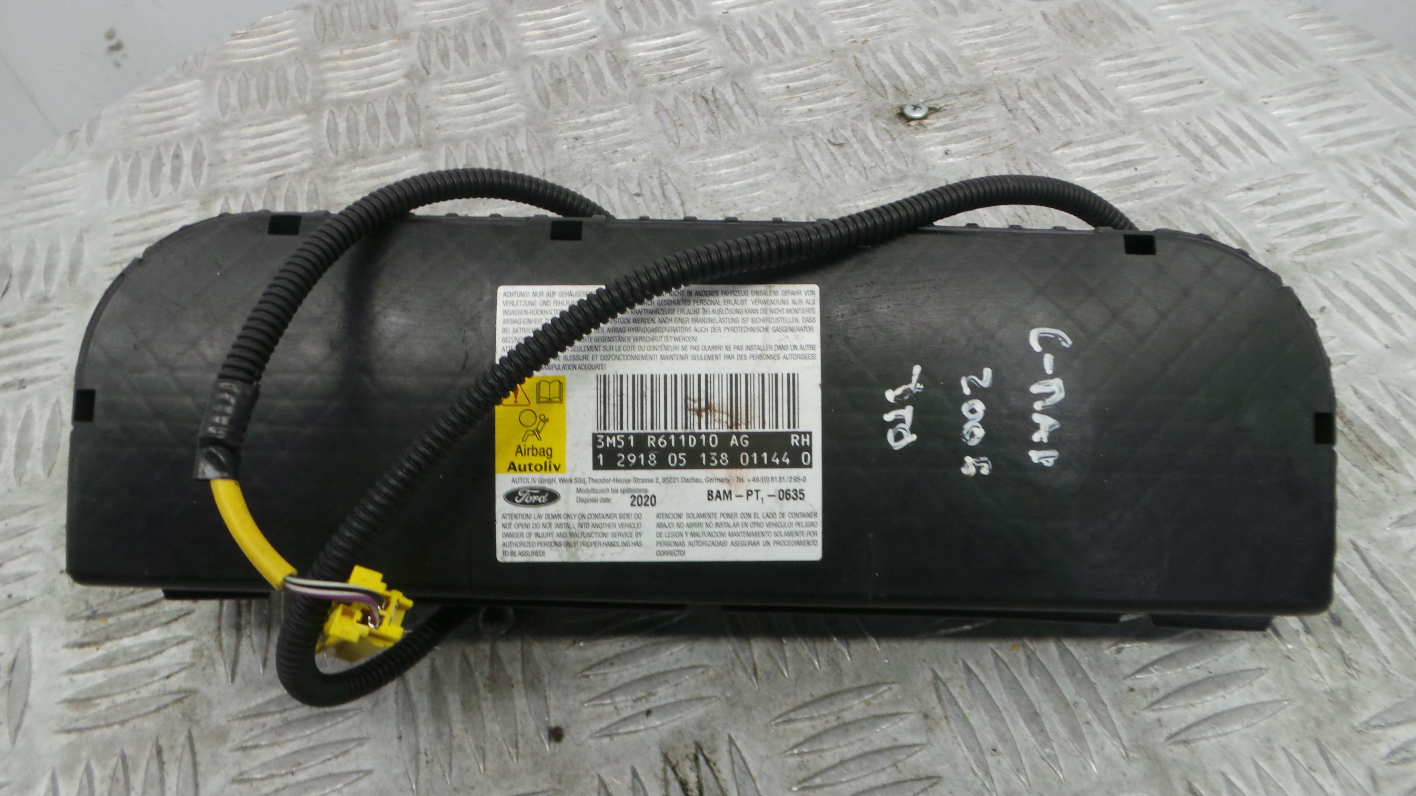 Airbag Banco Dto 3M51-R611D10-AG - FORD C-MAX (DM2)-37820766 Airbag Banco Dto 3M51-R611D10-AG - FORD C-MAX (DM2)-37820766