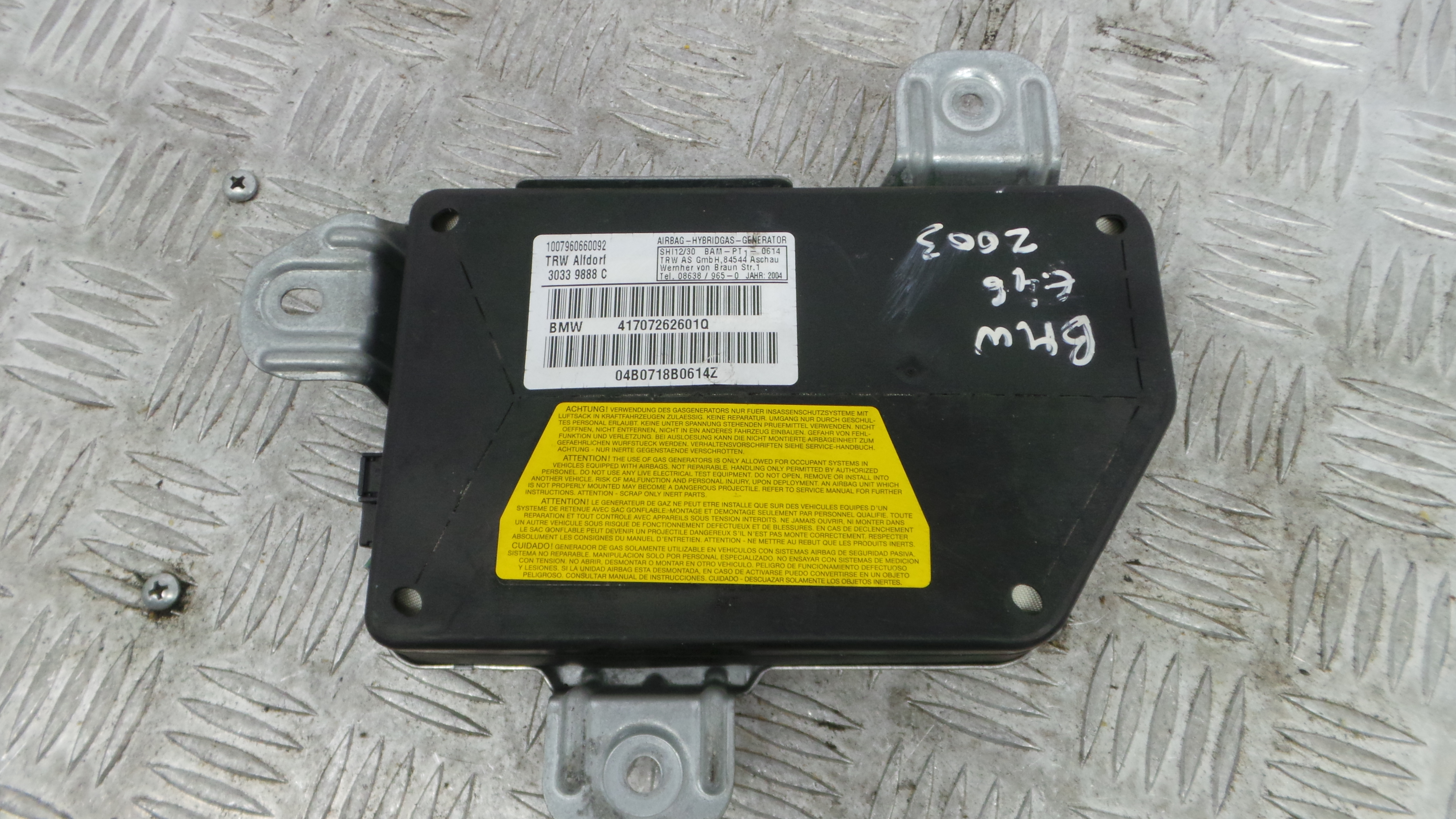 Airbag Banco Dto 10.07-960660092 - BMW 3 (E46)-37820847 Airbag Banco Dto 10.07-960660092 - BMW 3 (E46)-37820847