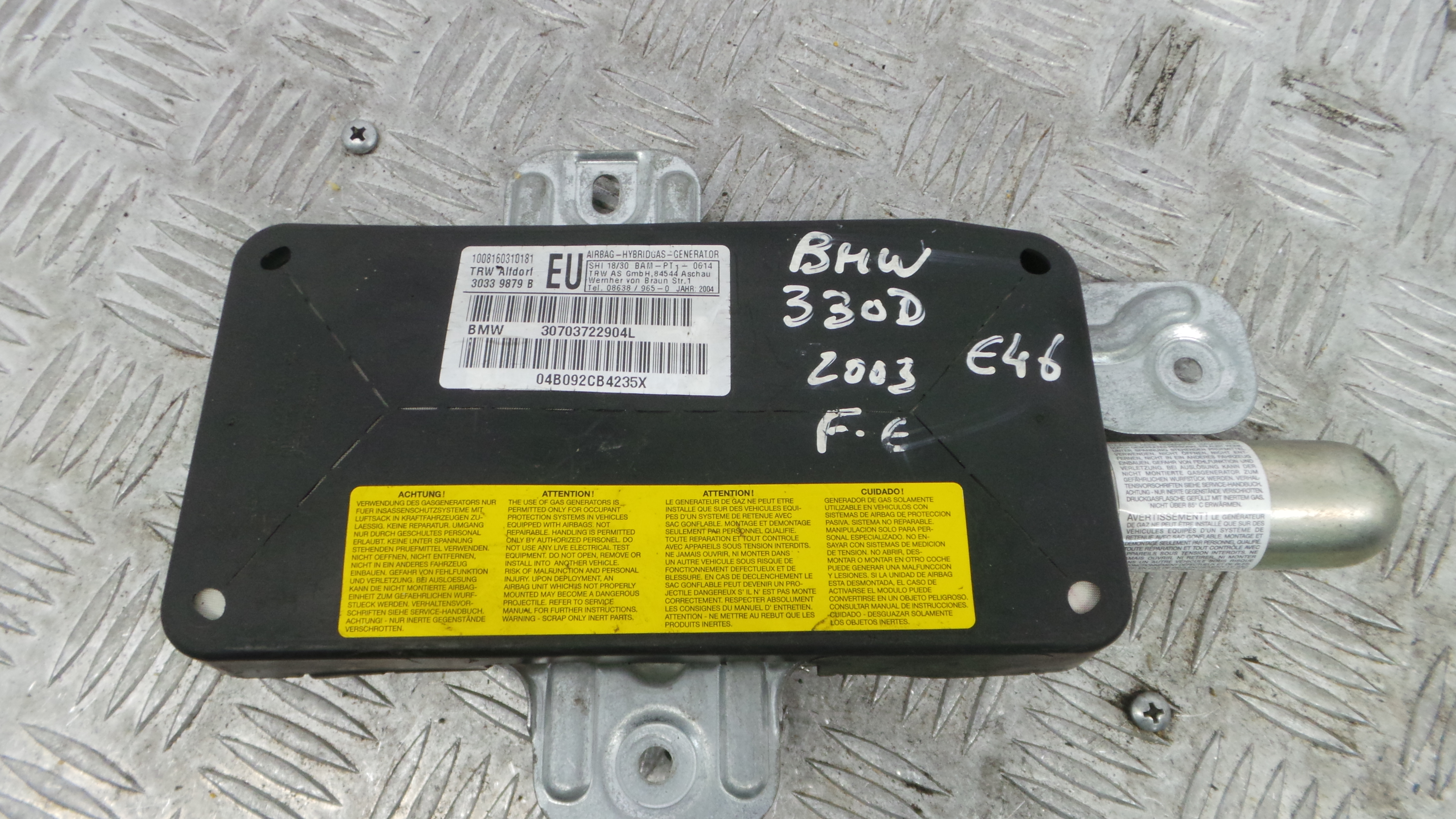 Airbag Banco Esq 10.08-160310181 - BMW 3 (E46)-37820853