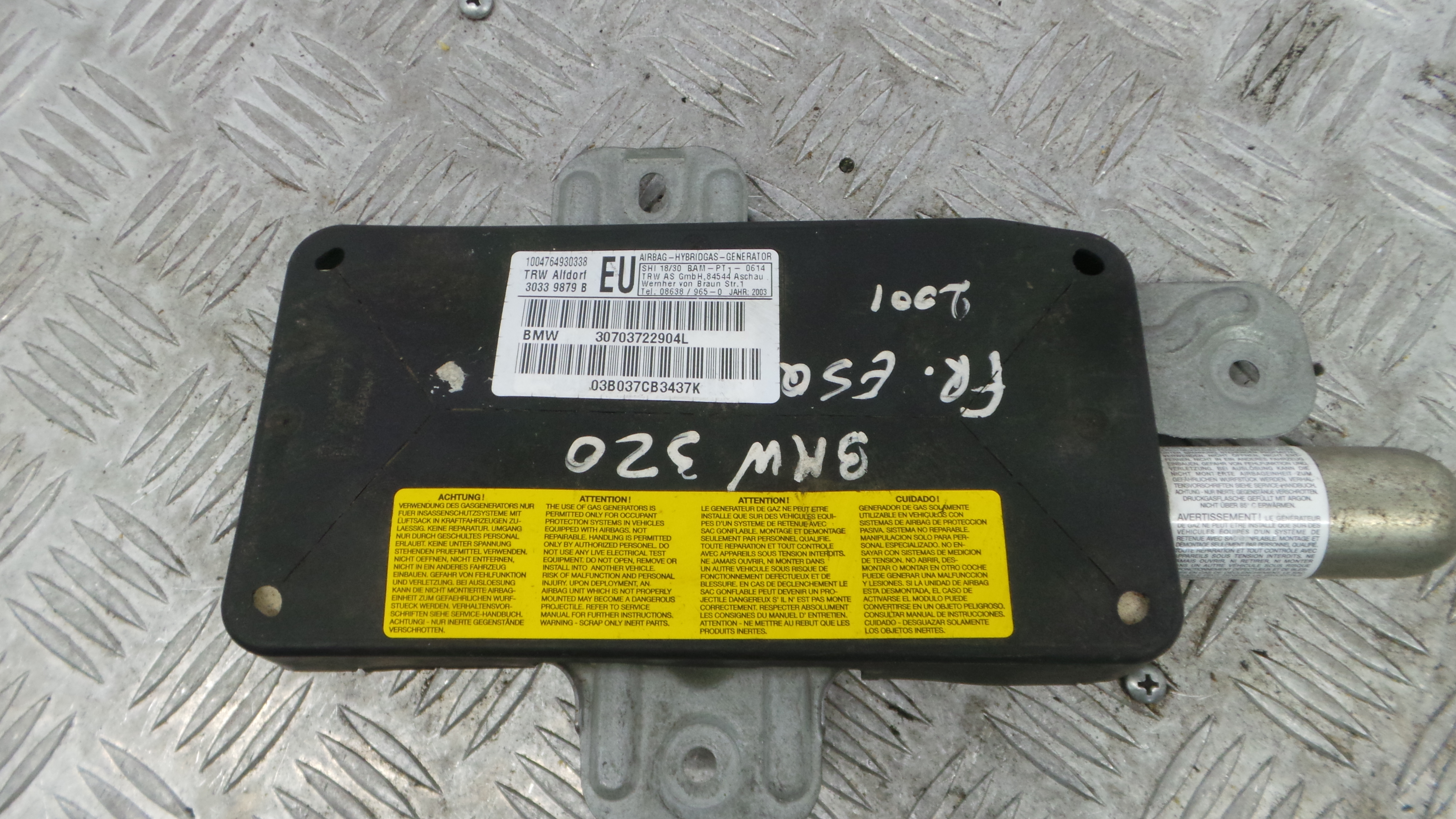 Airbag Banco Esq 10.04-764930338 - BMW 3 (E46)-37820859 Airbag Banco Esq 10.04-764930338 - BMW 3 (E46)-37820859