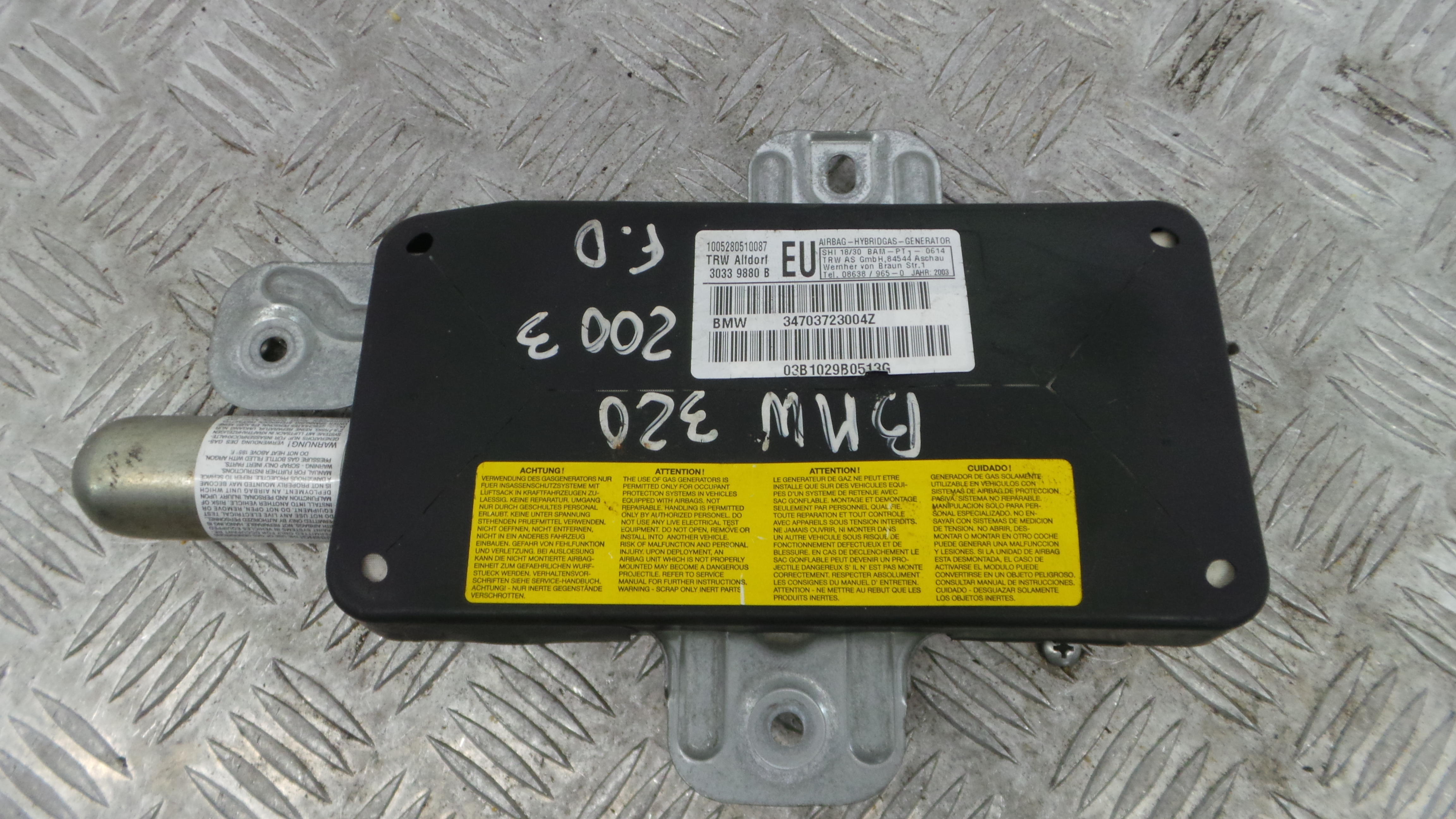 Airbag Banco Dto 10.05-280510087 - BMW 3 (E46)-37820862 Airbag Banco Dto 10.05-280510087 - BMW 3 (E46)-37820862