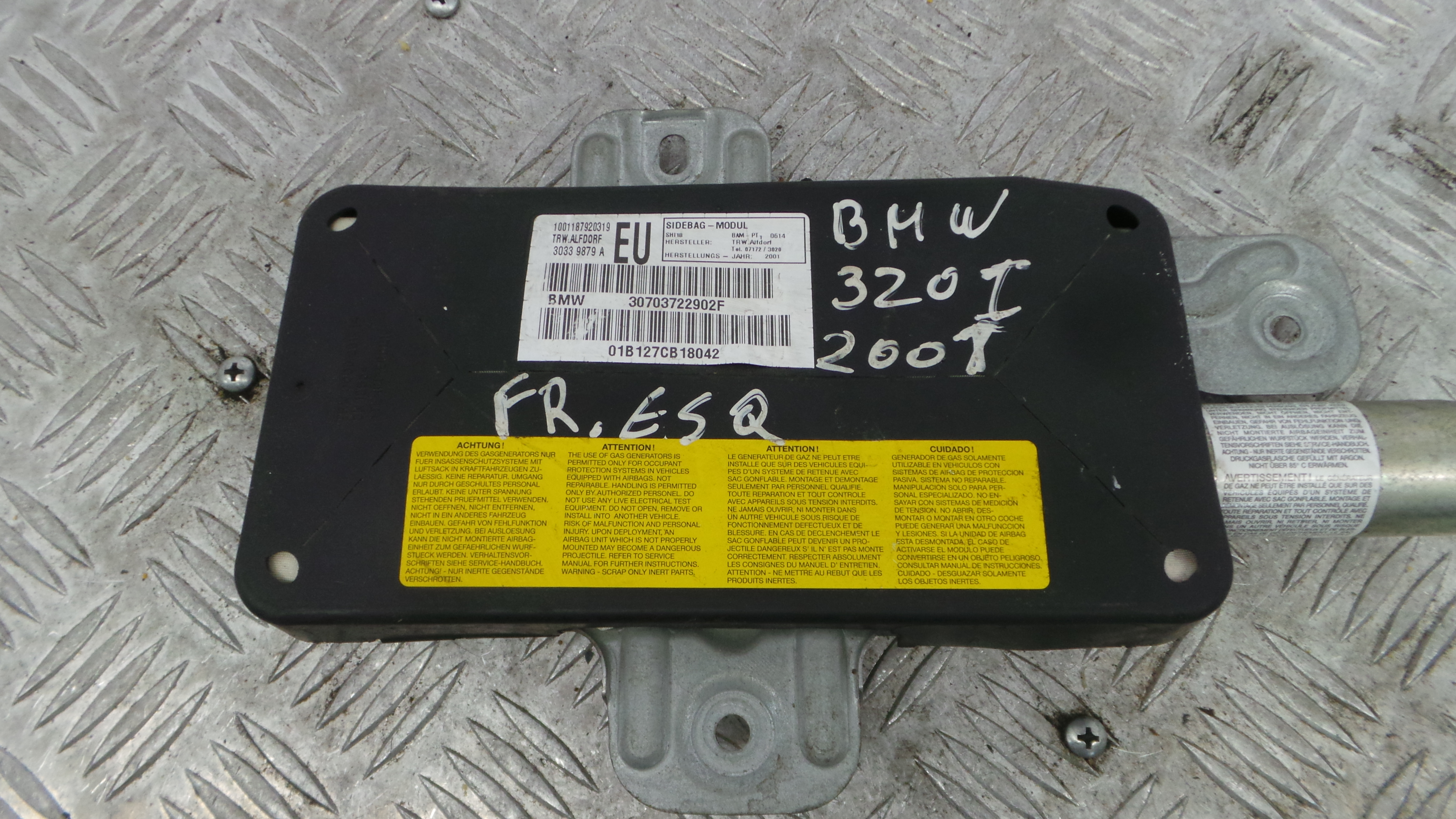 Airbag Banco Esq 10.01-187920319 - BMW 3 (E90)-37820880 Airbag Banco Esq 10.01-187920319 - BMW 3 (E90)-37820880