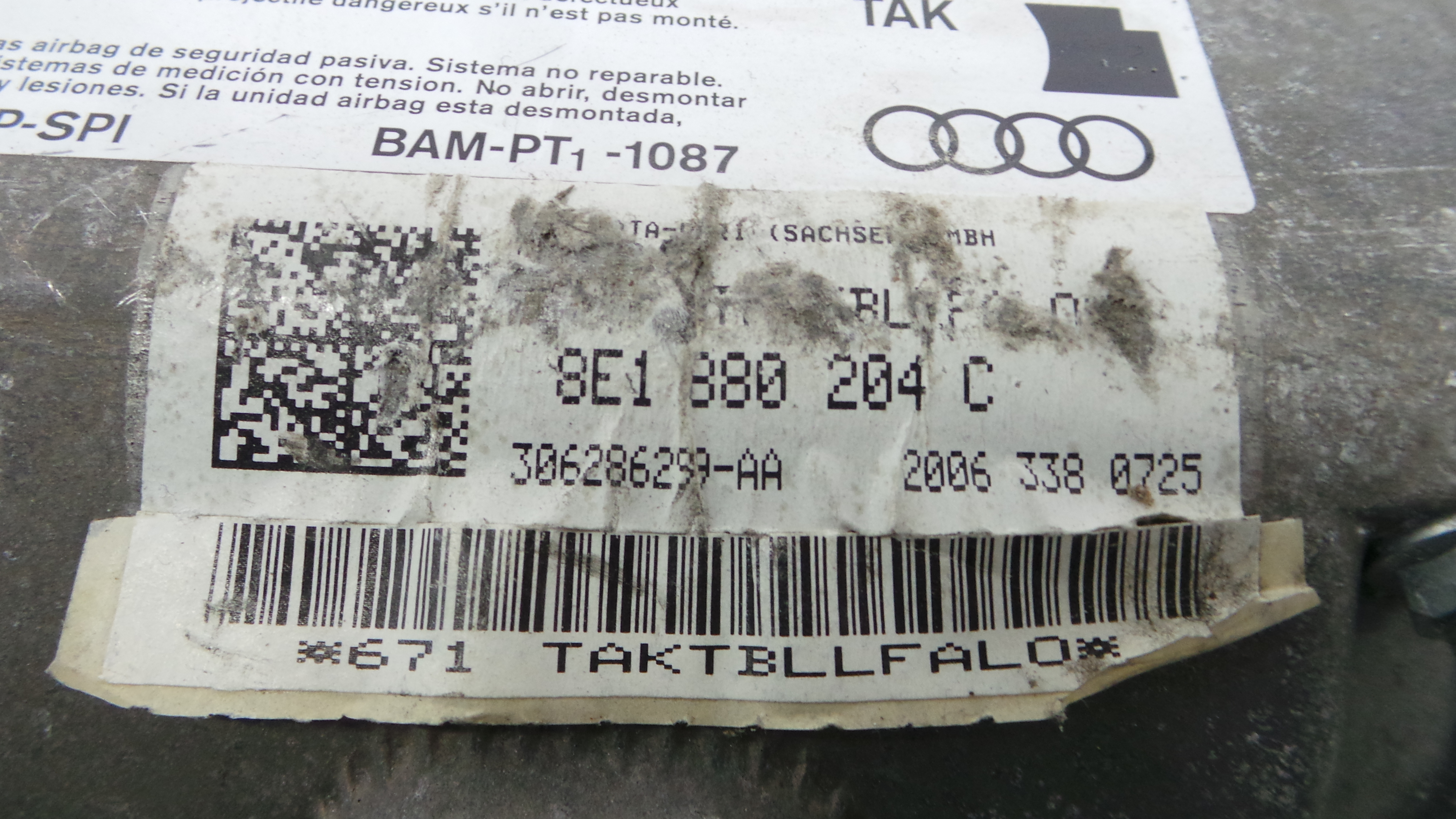 Airbag Passageiro 8E1880204C - AUDI A4 B7 (8EC)-37825579