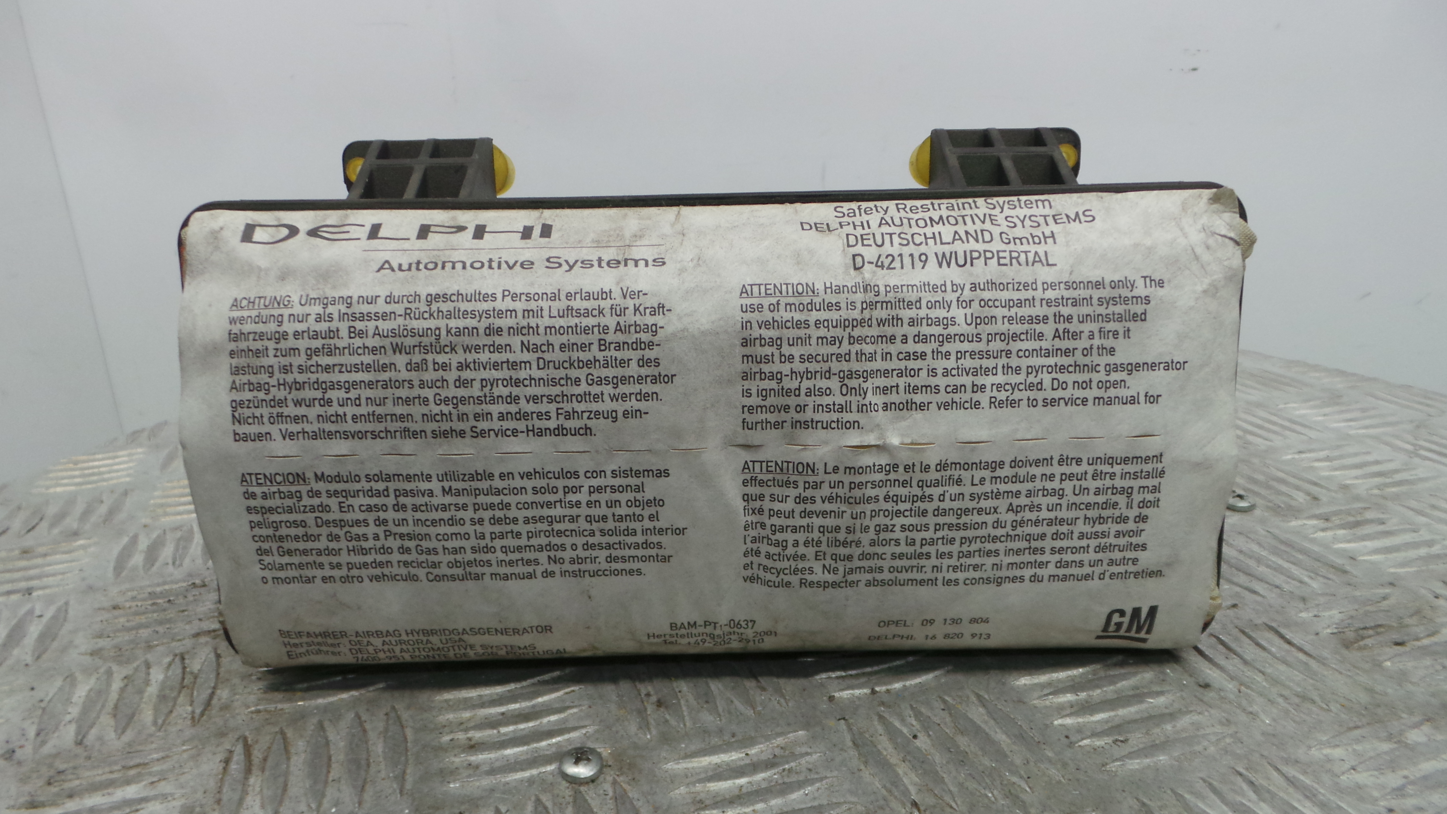 Airbag Passageiro 09130804 - OPEL CORSA C (X01)-37829400 Airbag Passageiro 09130804 - OPEL CORSA C (X01)-37829400