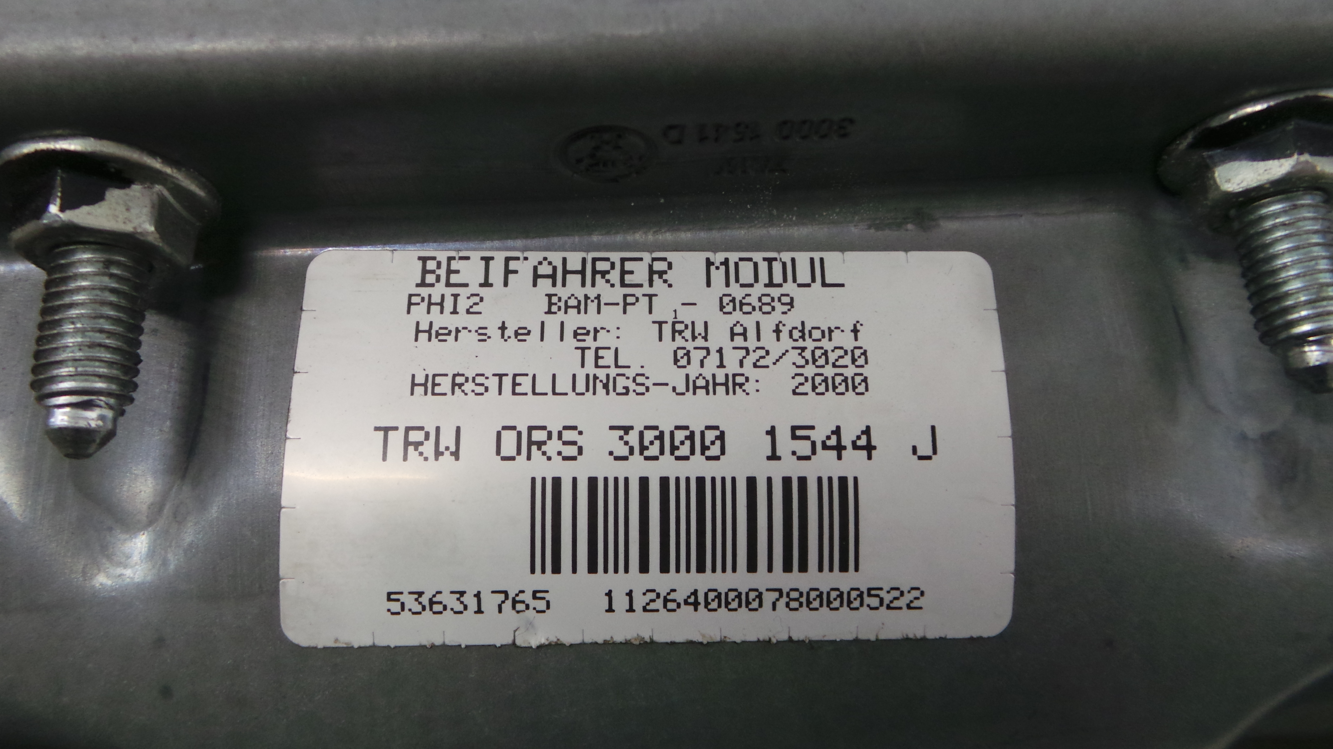 Airbag Passageiro 53631765 - FORD FOCUS I (DAW, DBW)-38045710