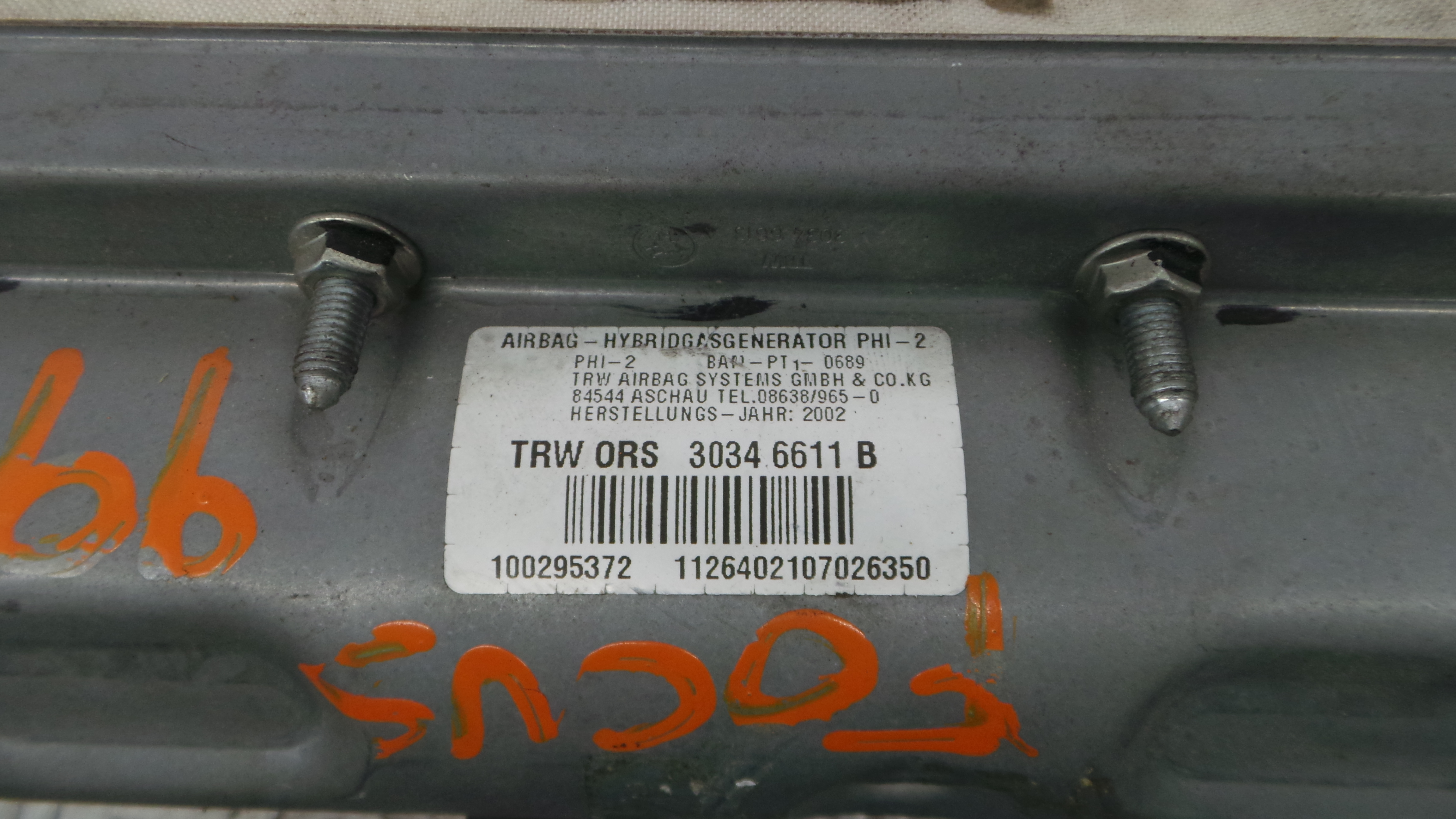 Airbag Passageiro 100295372 - FORD FOCUS I (DAW, DBW)-38045720