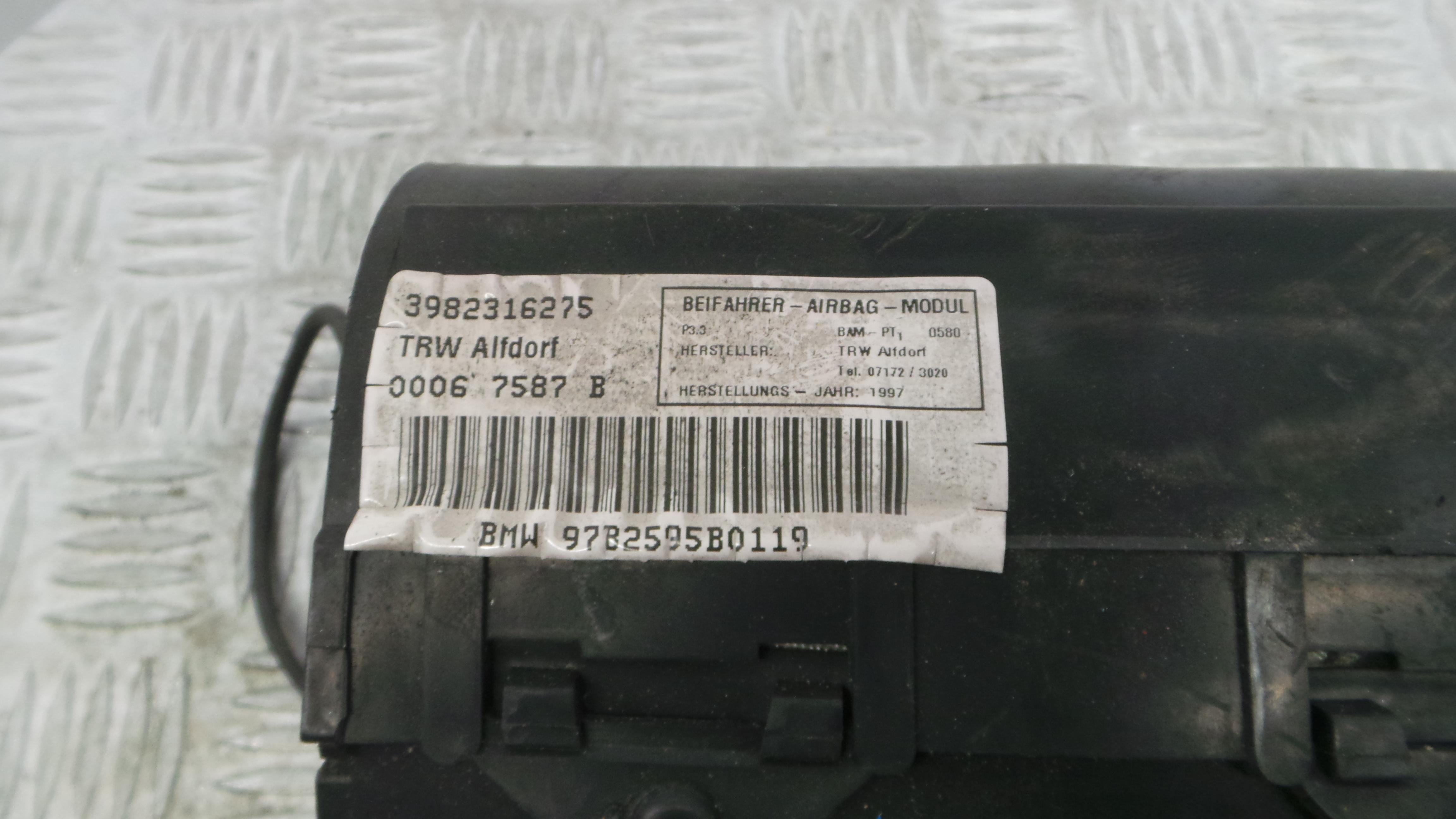 Airbag Passageiro 97B2595B0119 - BMW 5 (E39)-38045771