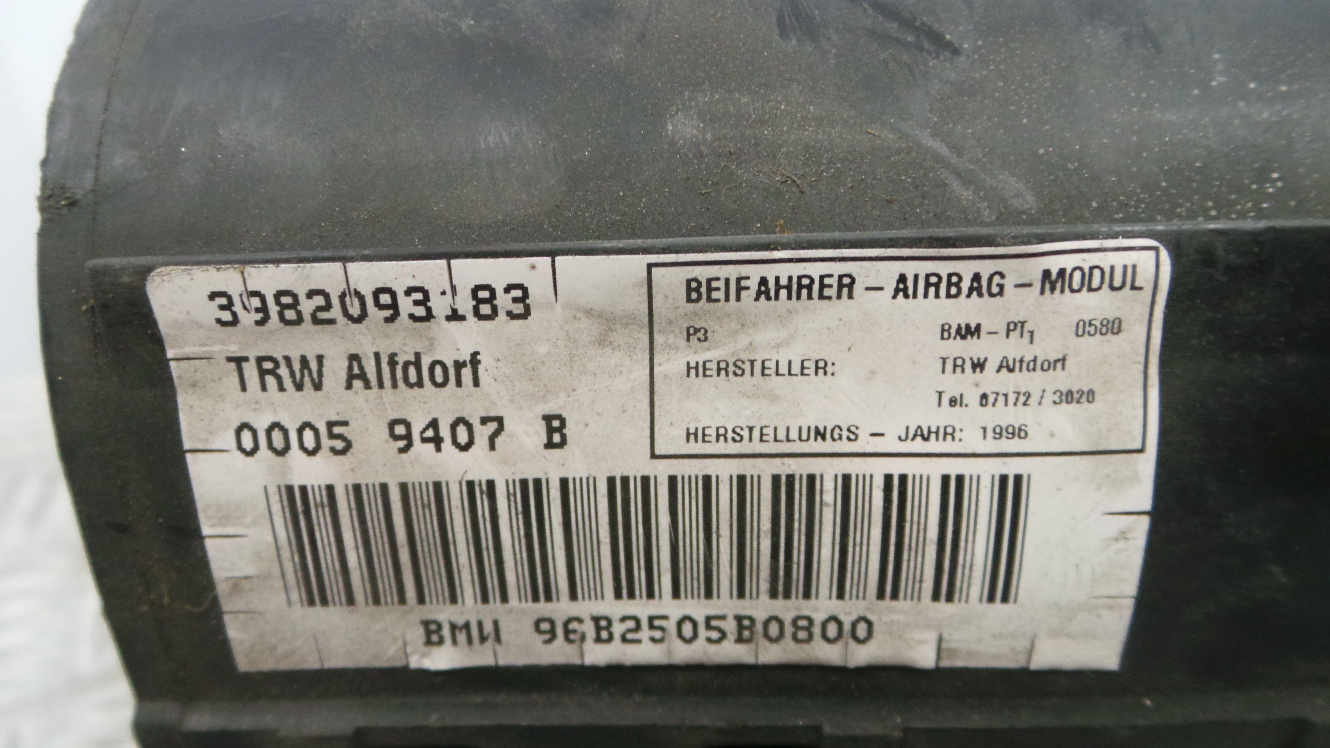 Airbag Passageiro 96B2505B0800 - BMW 3 (E36)-38045774