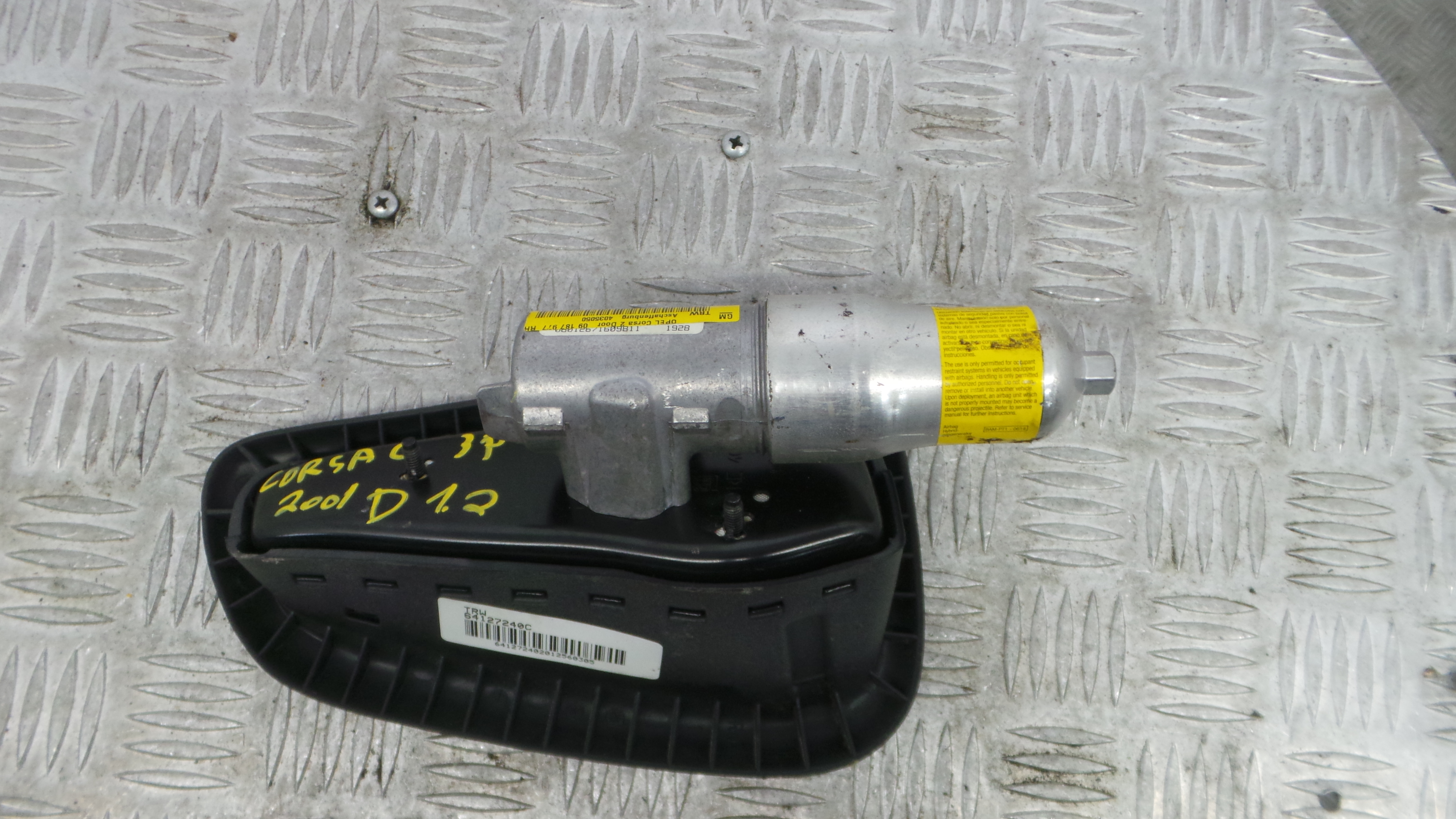 Airbag Banco Dto 09187977 - OPEL CORSA C (X01)-38046409