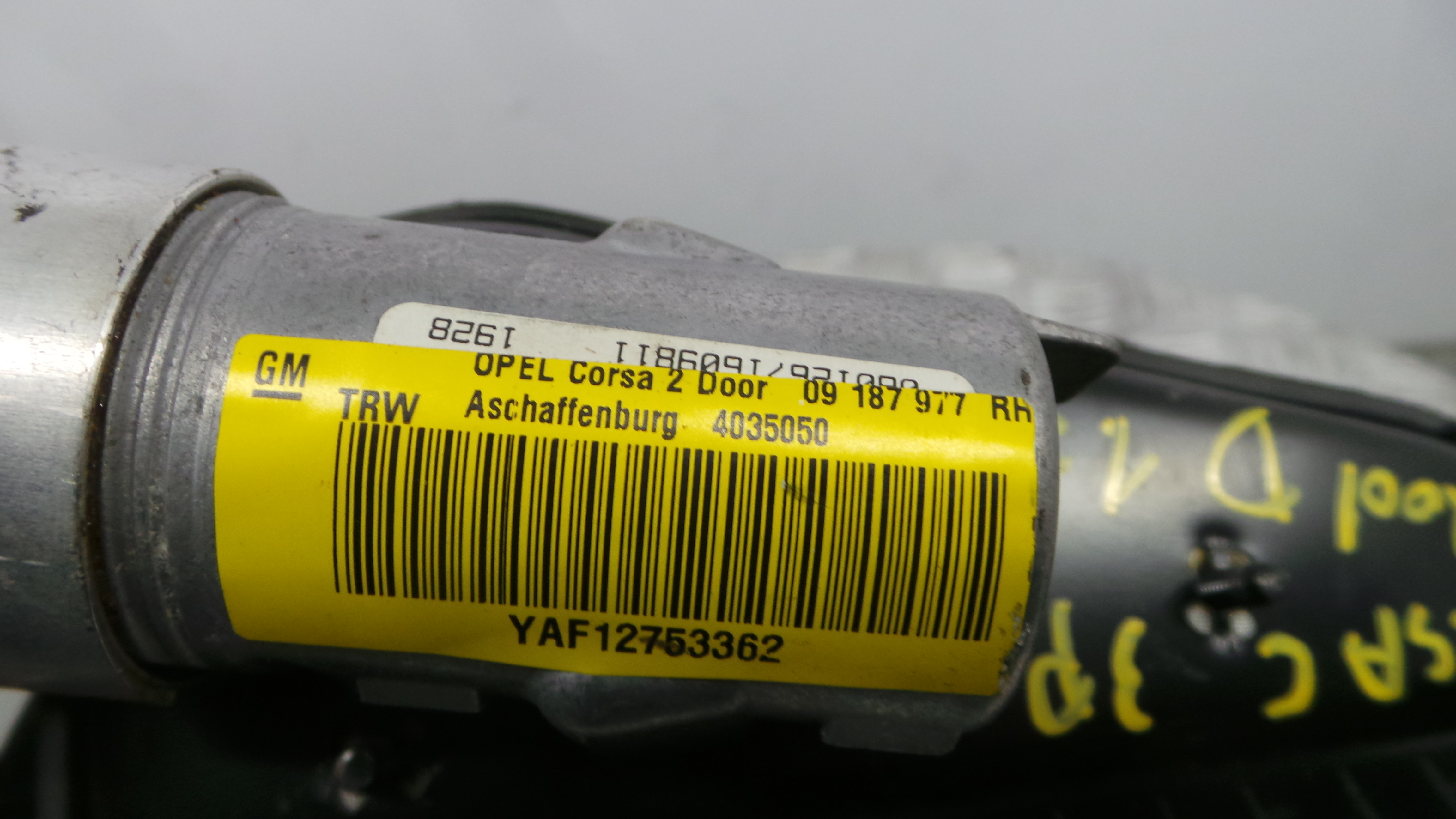 Airbag Banco Dto 09187977 - OPEL CORSA C (X01)-38046409