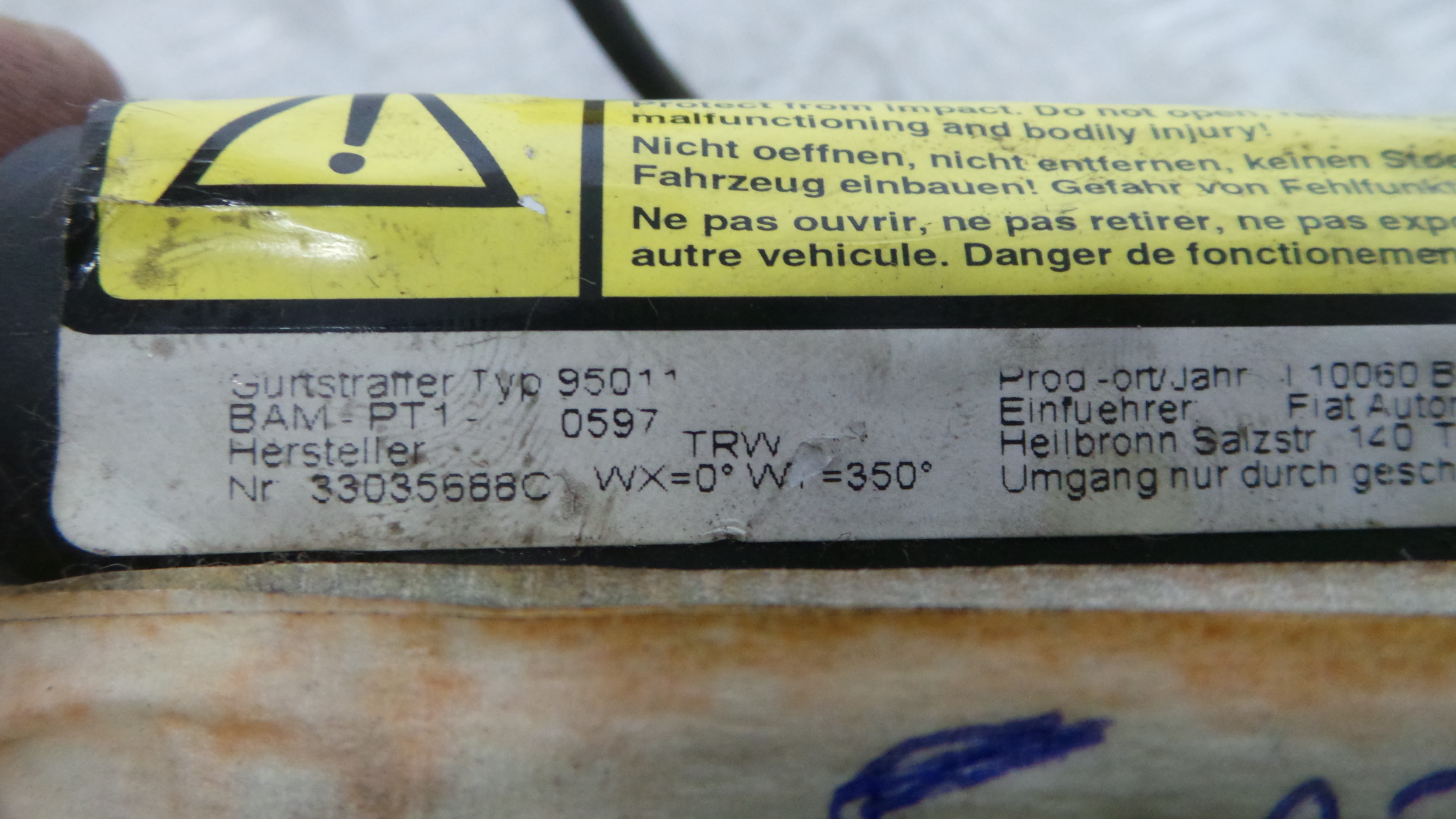 Cinto Frente Direito - FIAT STILO (192_)-38060540