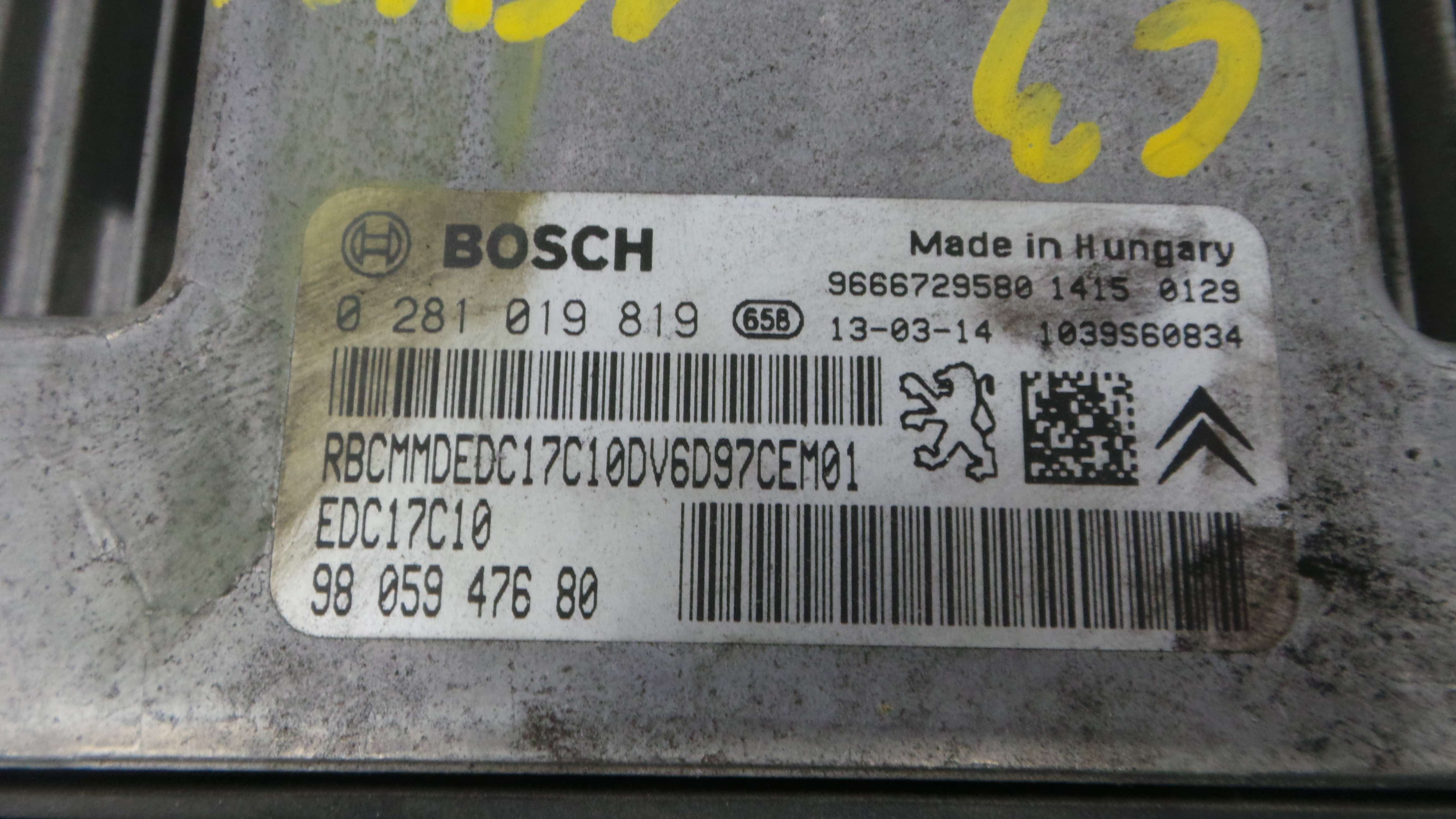 Centralina do Motor 9805947680 - CITROËN C3 II (SC_)-38061864