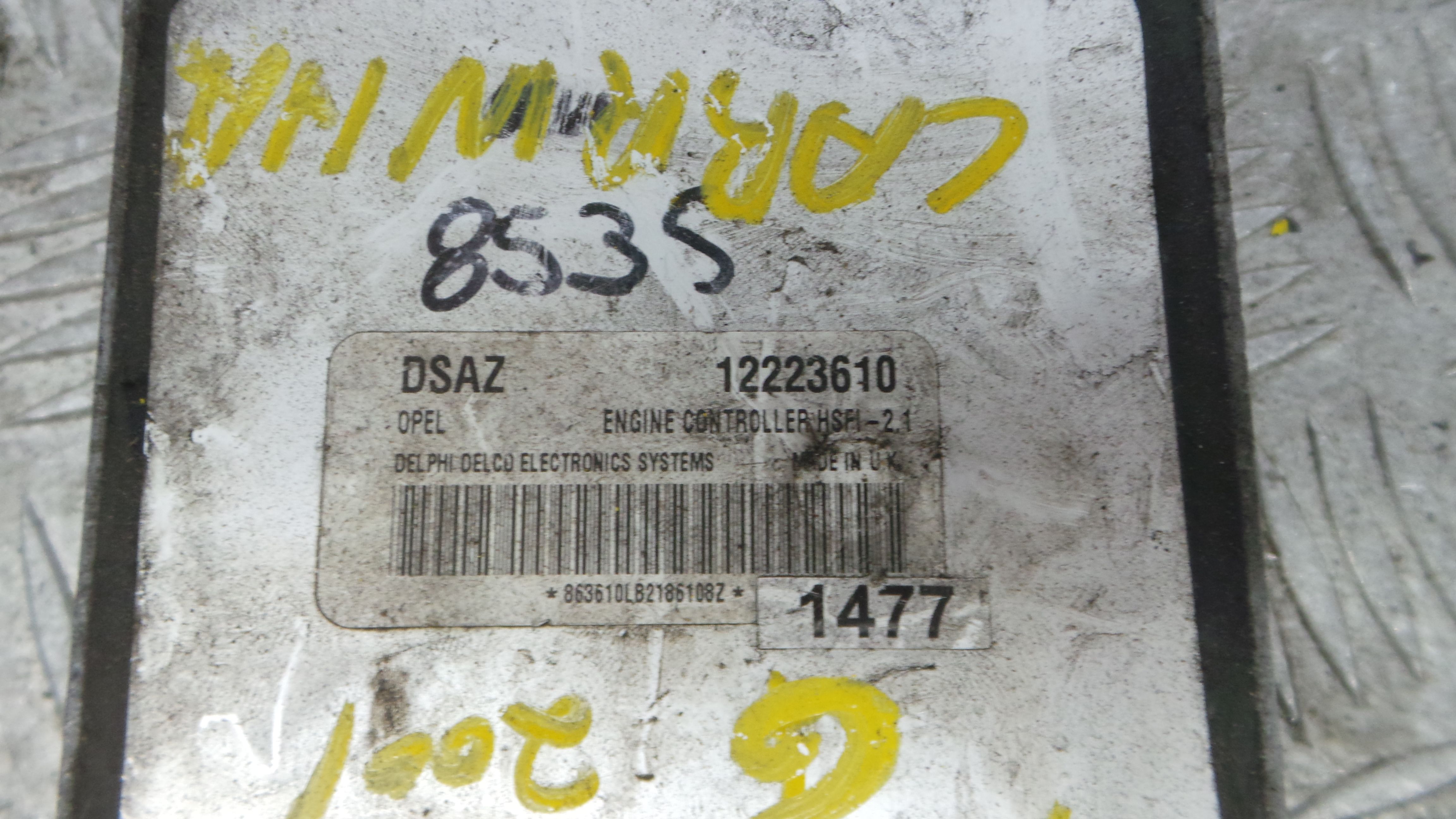 Centralina do Motor 12223610 - OPEL ASTRA G Caixa/Combi (F70), ASTRA G Delvan (F70)-38061916