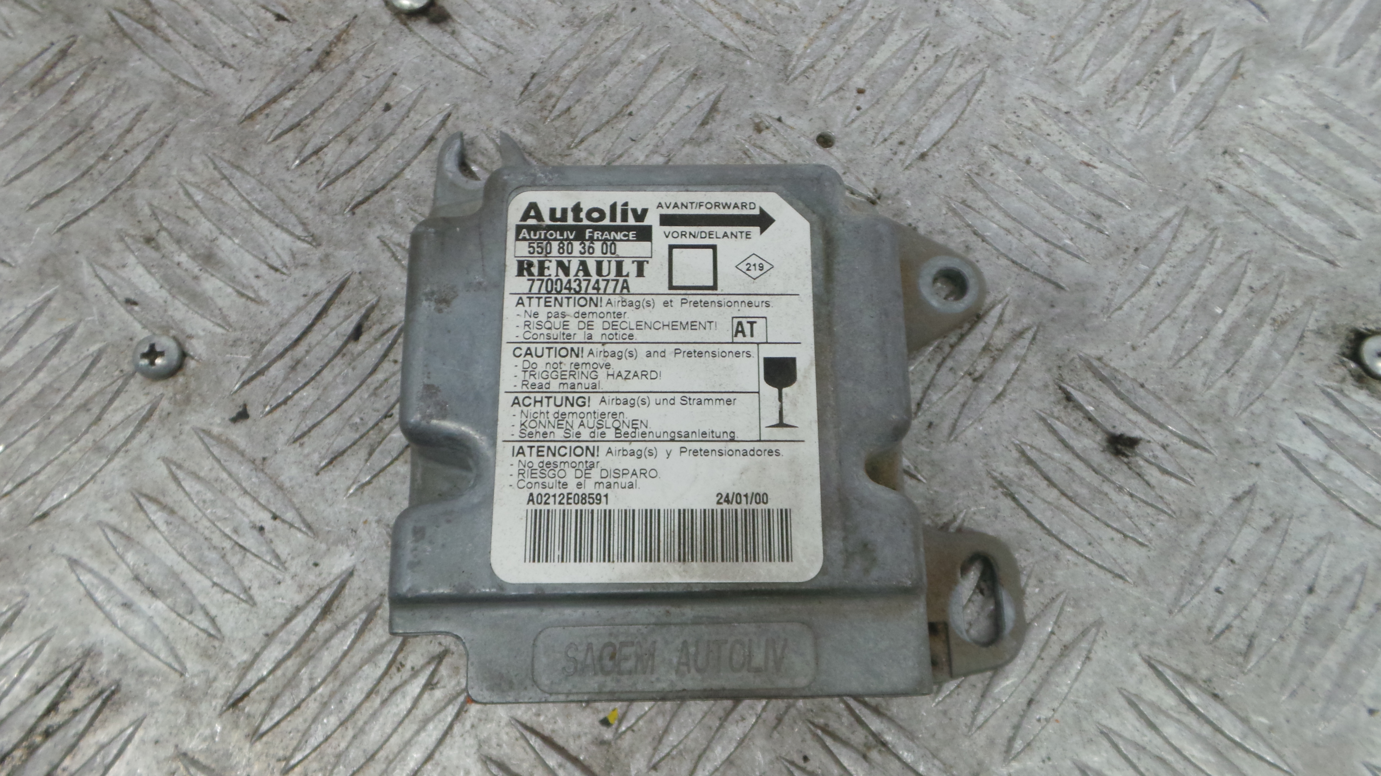 Centralina de Airbags 7700437477A - RENAULT MEGANE I Break (KA0/1_), MEGANE I Grandtour (KA0/1_)-38061947