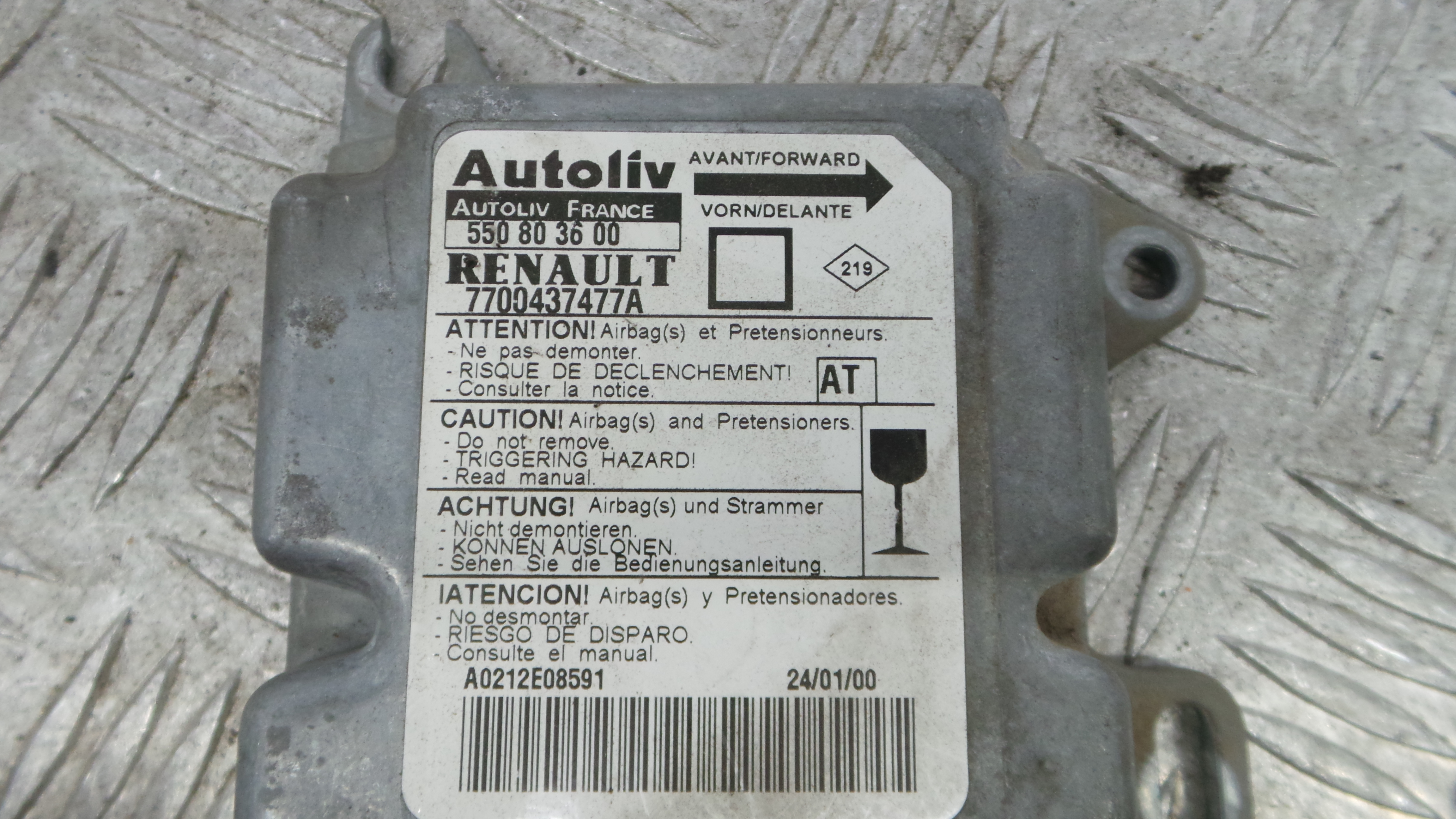 Centralina de Airbags 7700437477A - RENAULT MEGANE I Break (KA0/1_), MEGANE I Grandtour (KA0/1_)-38061947