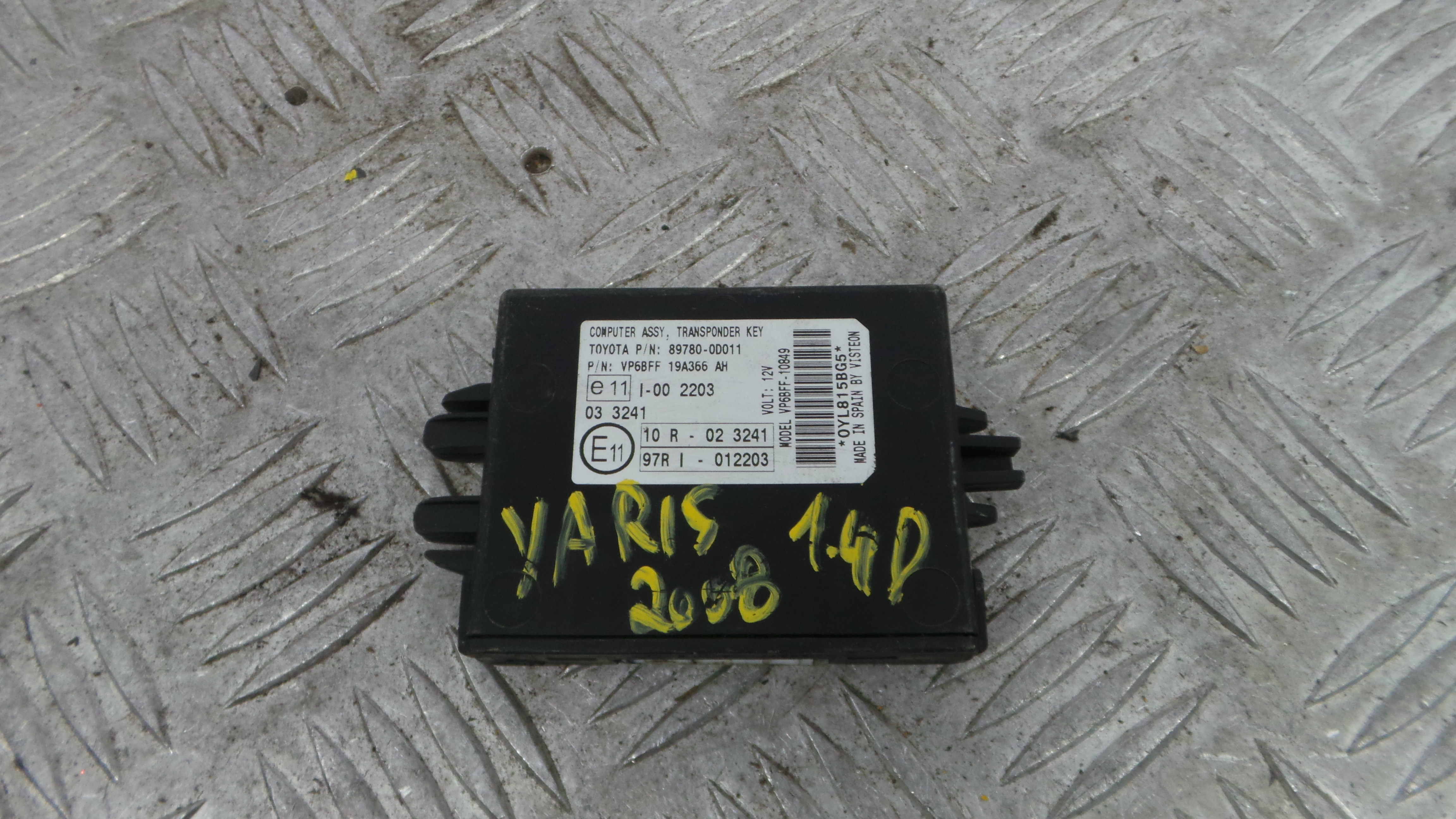 Centralina de Ignição (imobilizador) 89780-0D011 - TOYOTA YARIS (_P9_), YARIS/VITZ (_P9_)-38062302