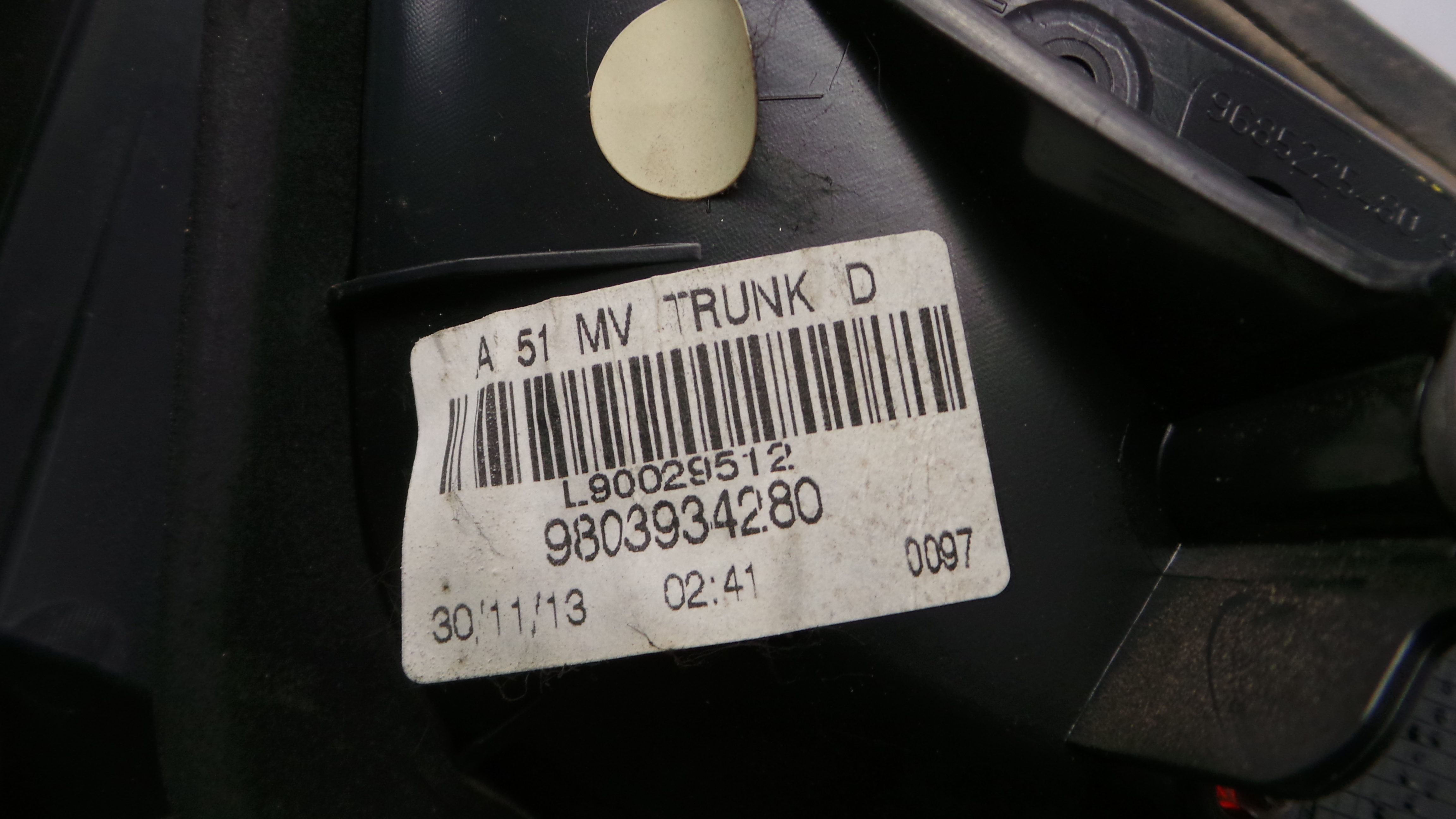 Farolim Mala Trás Dto 9803934280 - CITROËN C3 II (SC_)-38065365