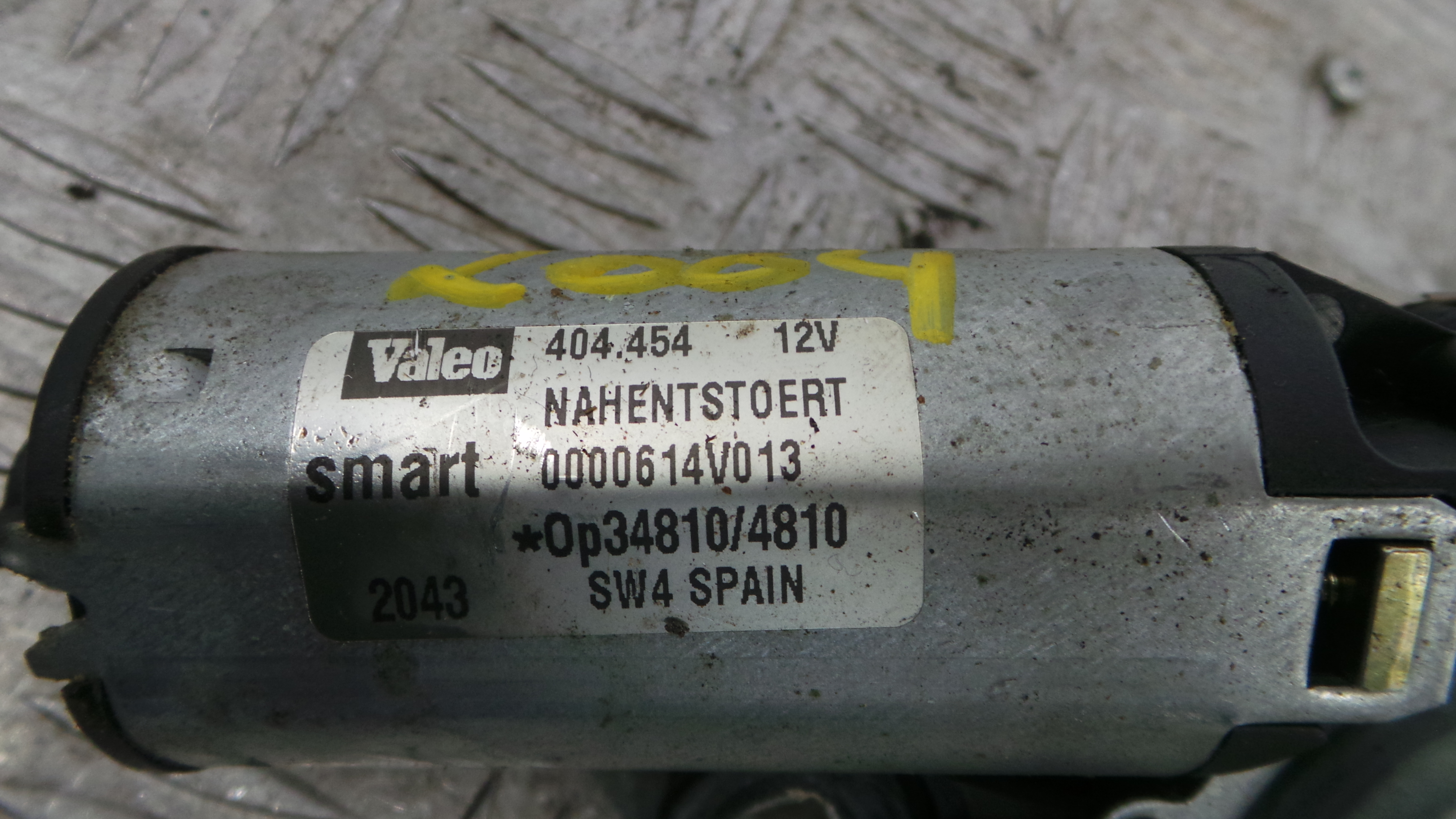 Motor Limpa Vidros Trás 0000614V013 - SMART FORTWO Coupé (450)-38225966