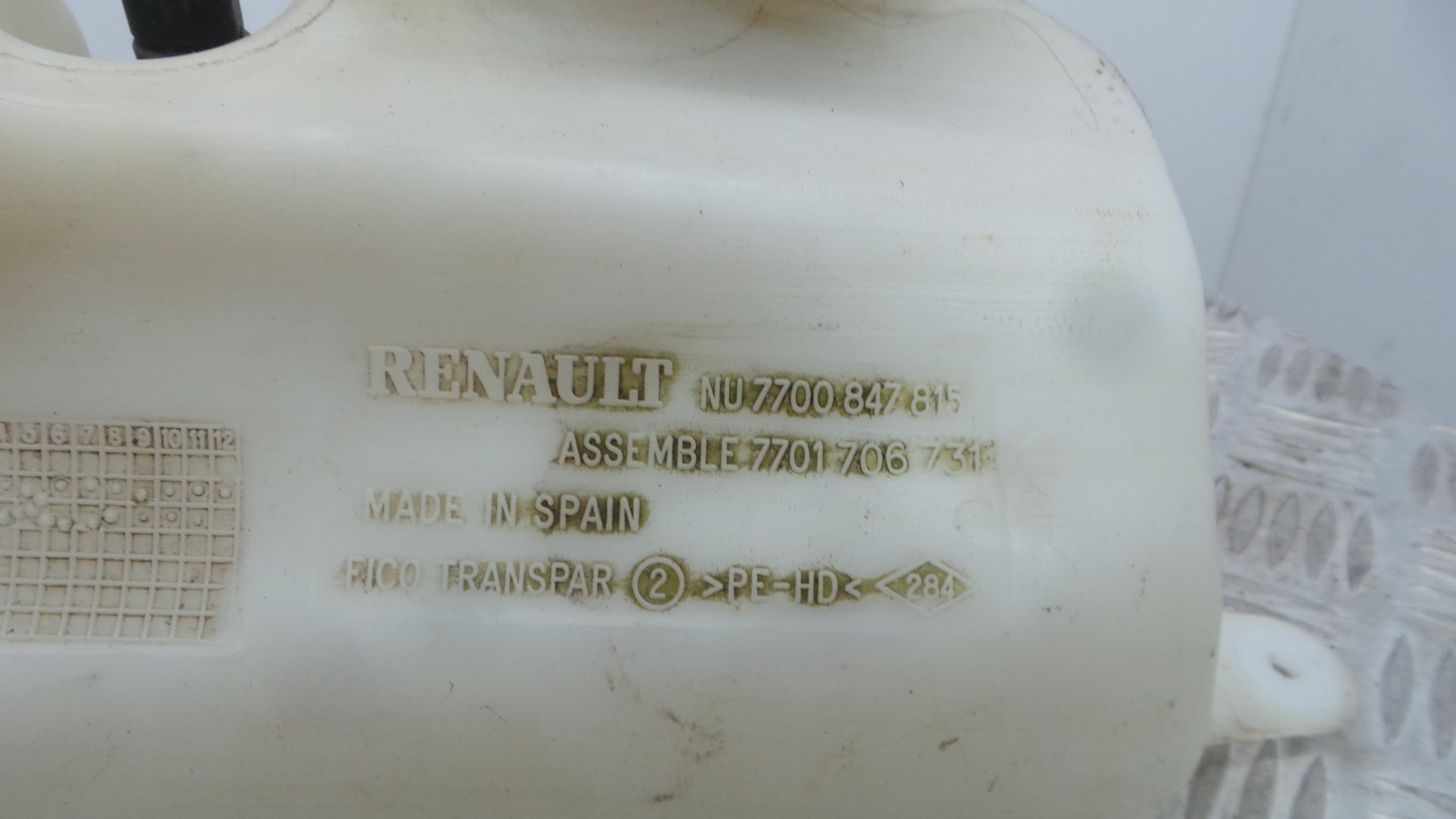 Deposito Reservatório Limpa Vidros Para Brisas 7700847815 - RENAULT CLIO II (BB_, CB_), CLIO Mk II -38312297