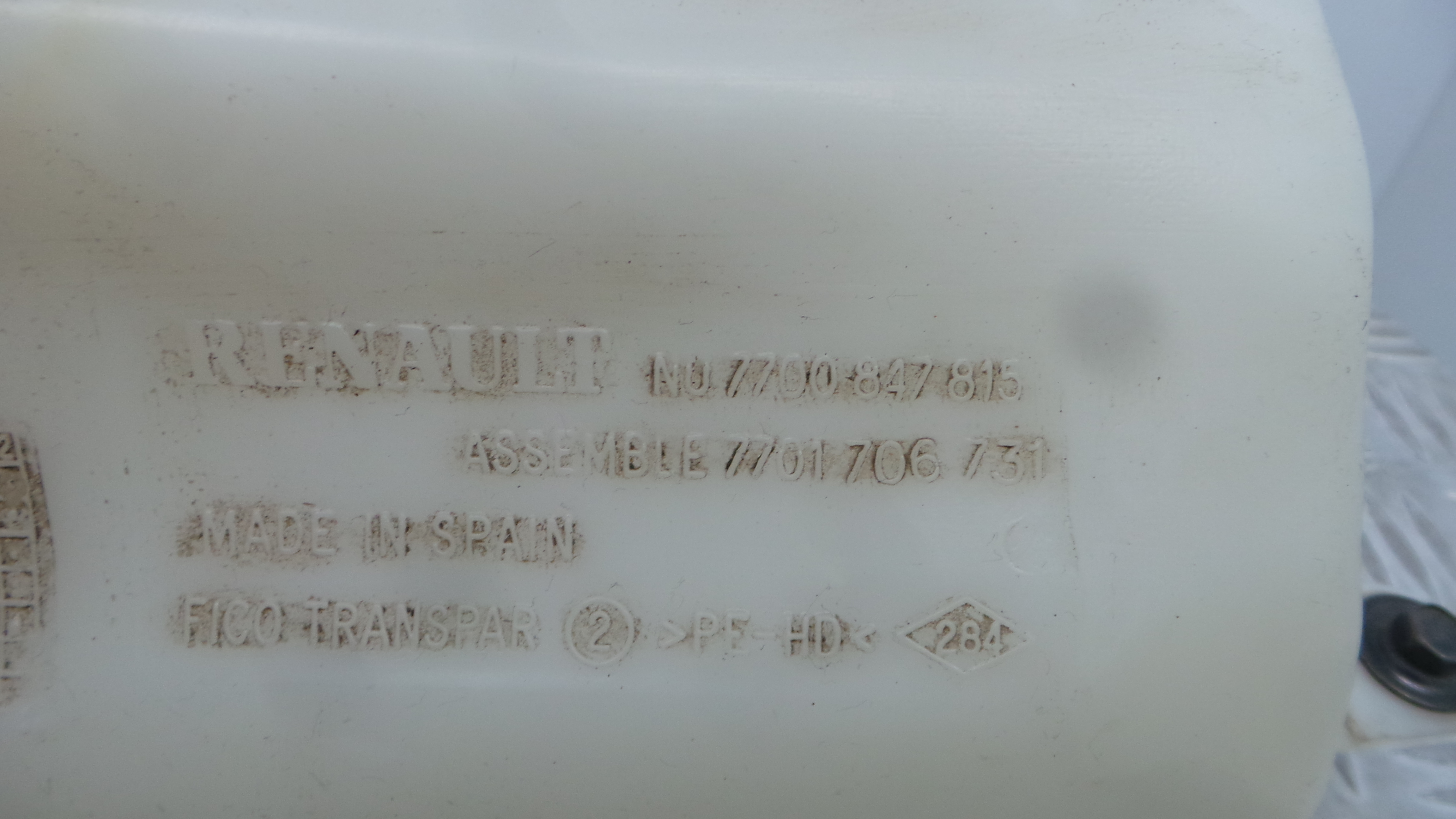 Deposito Reservatório Limpa Vidros Para Brisas 7700847815 - RENAULT CLIO II (BB_, CB_), CLIO Mk II -38315397
