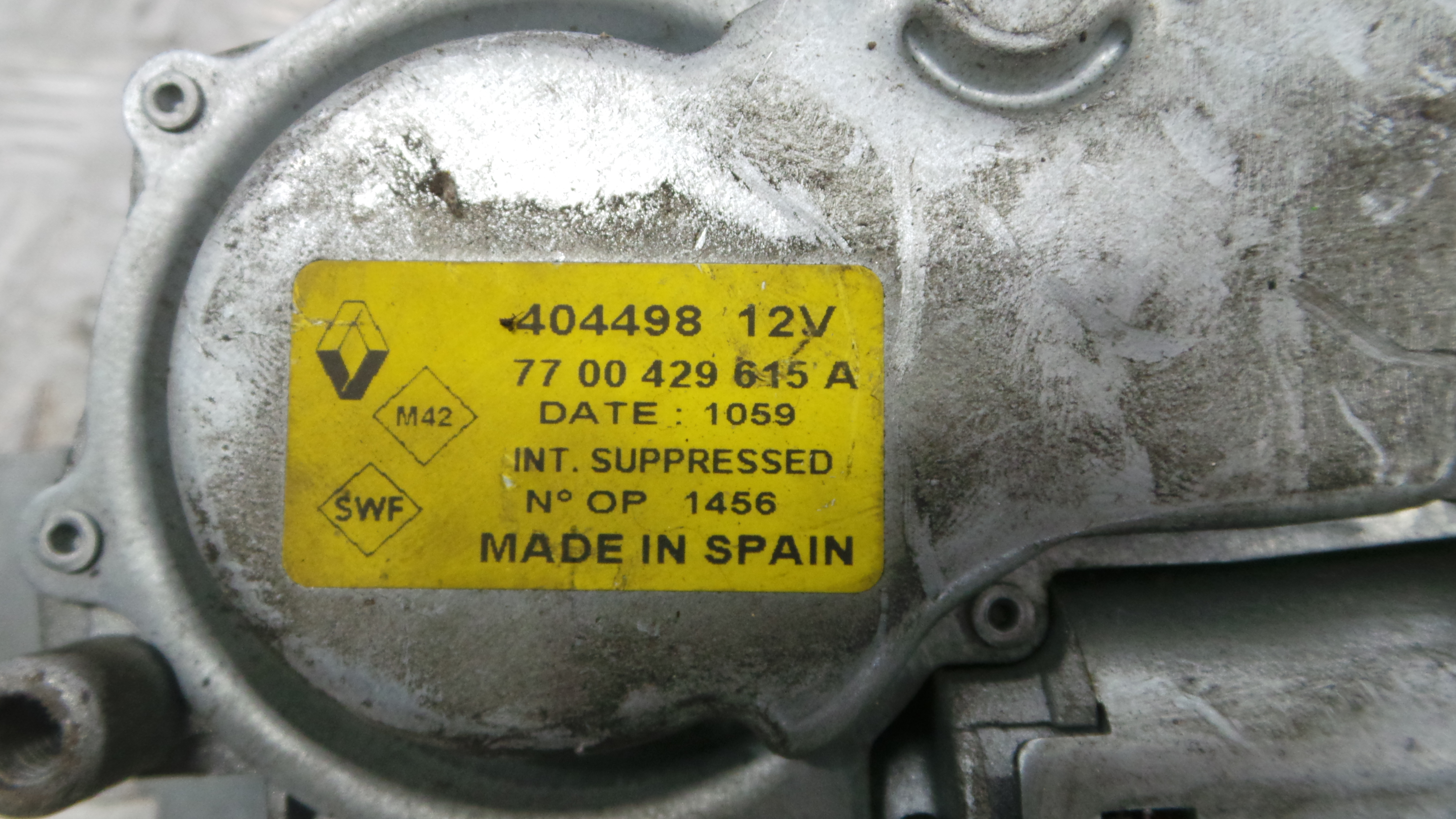 Motor Limpa Vidros Trás 7700429615A - RENAULT CLIO II (BB_, CB_), CLIO Mk II (BB_, CB_)-38370239