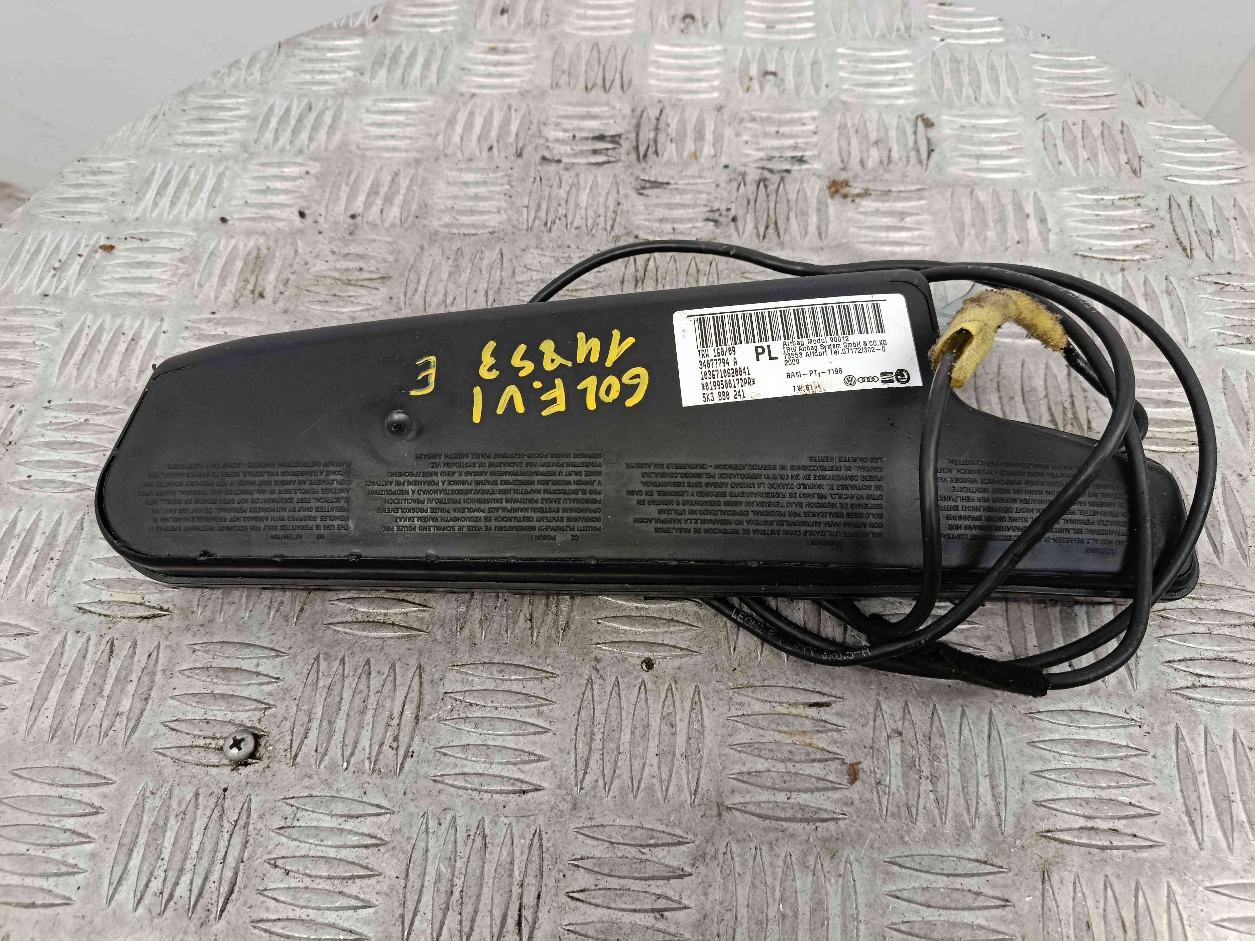 Airbag Banco Esq 5K3880241 - VW GOLF VI (5K1)-38489246 Airbag Banco Esq 5K3880241 - VW GOLF VI (5K1)-38489246