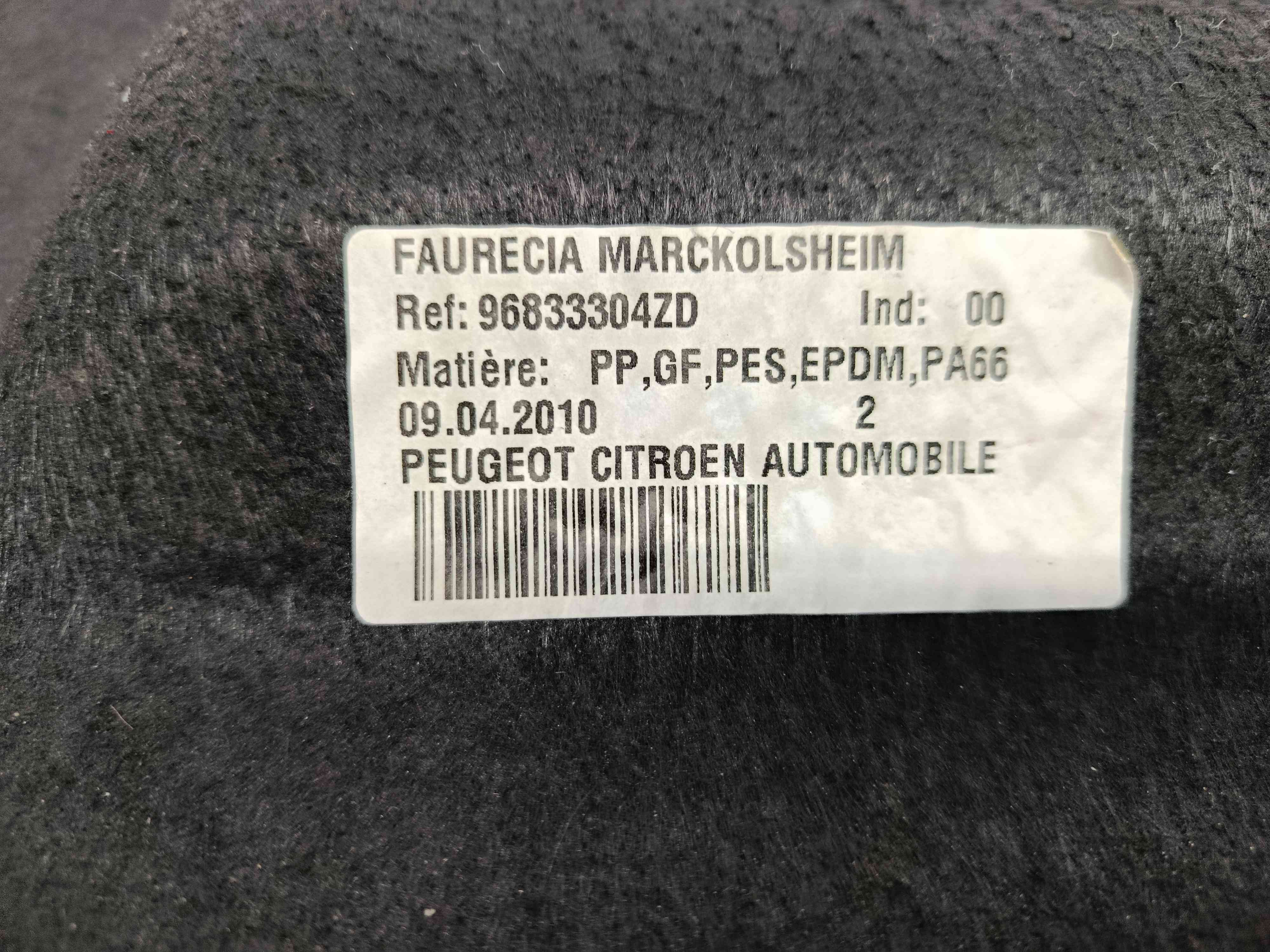 Chapeleira / Tampo da Mala 96833304ZD - CITROËN C3 II (SC_)-38637319