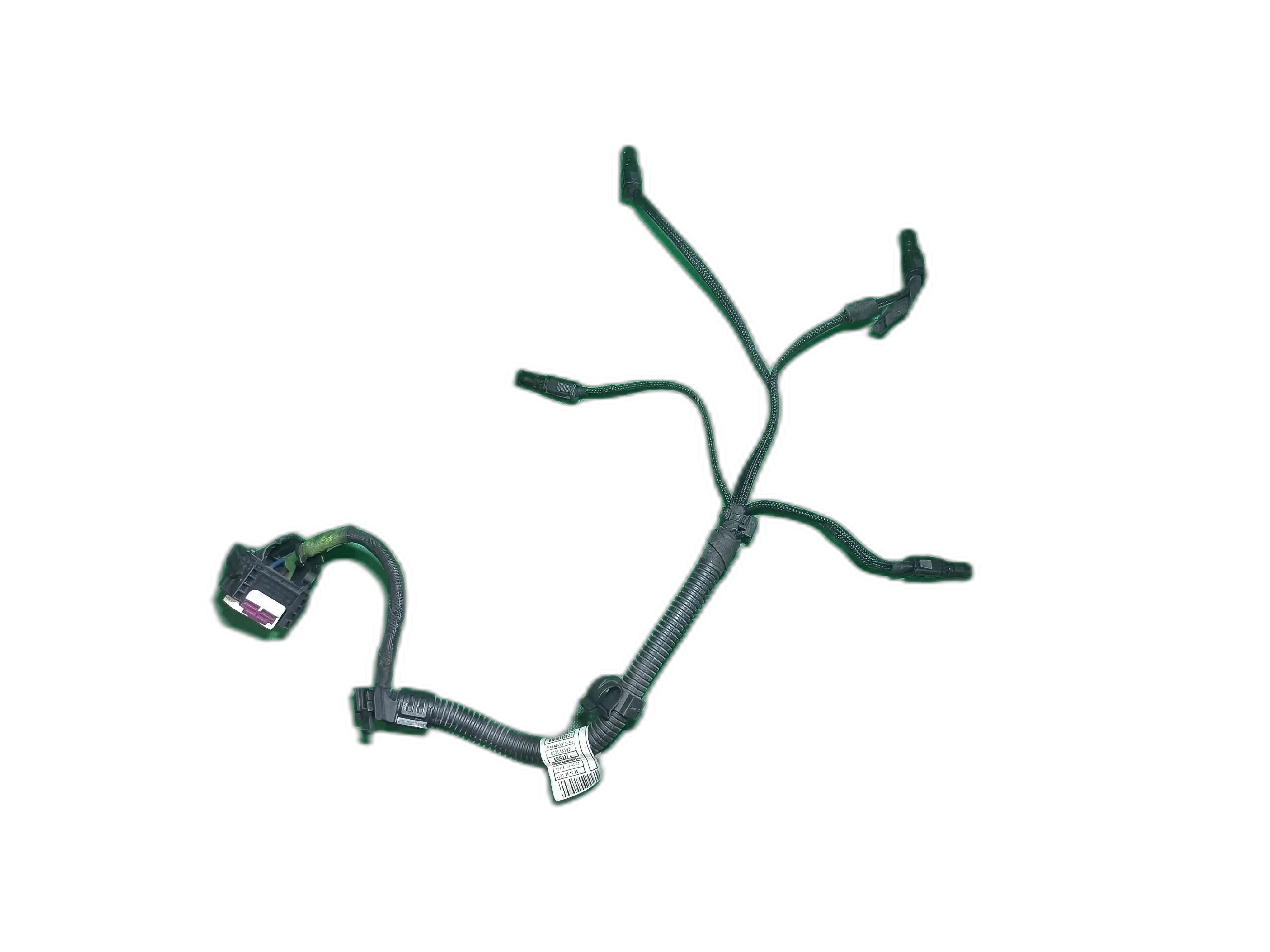 Injector and spark plug wiring harness