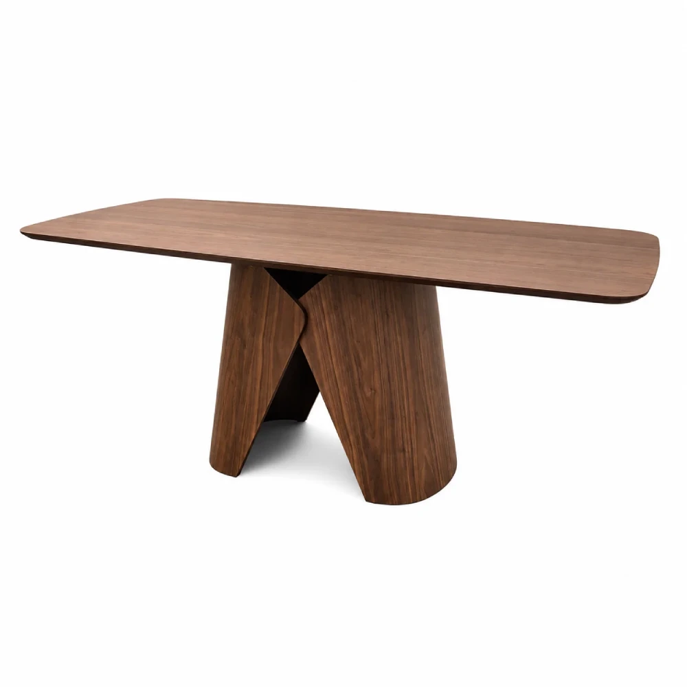 Rectangular Dining Table for 4 - Walnut tabletop
