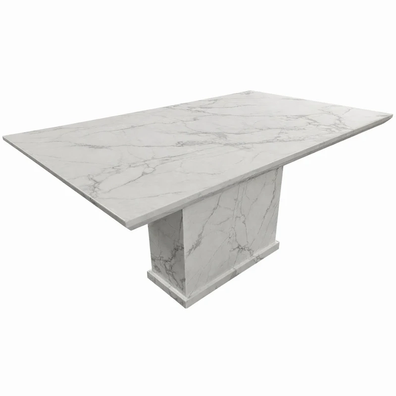 Marble Dining Table 6 Seater - White