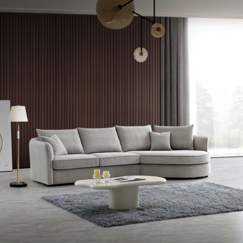 Chaise Corner Sofa - Pebble Boucle