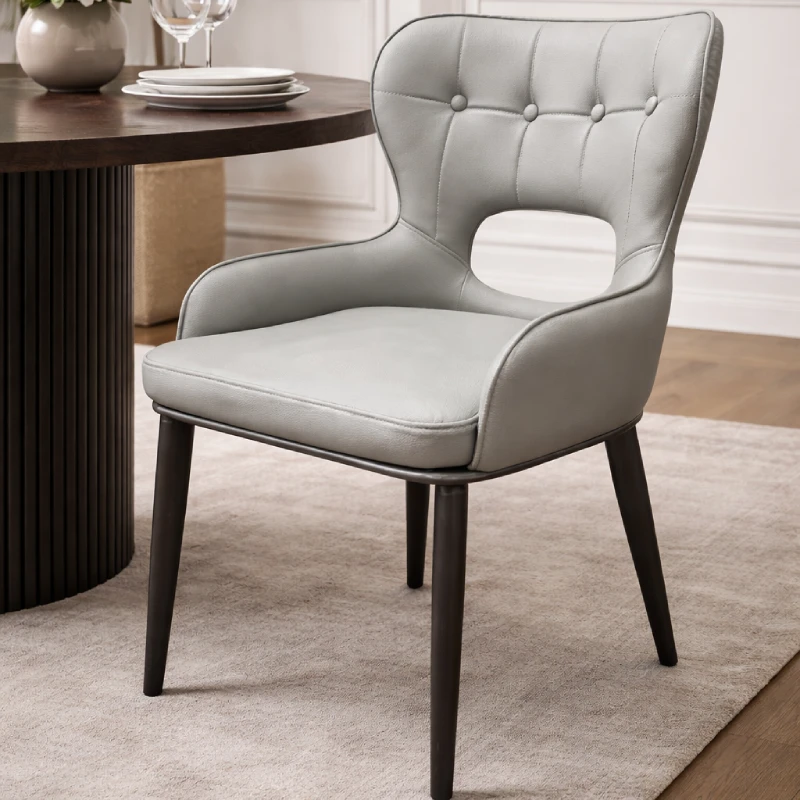 Dining Chairs with Black Legs - PU Leather