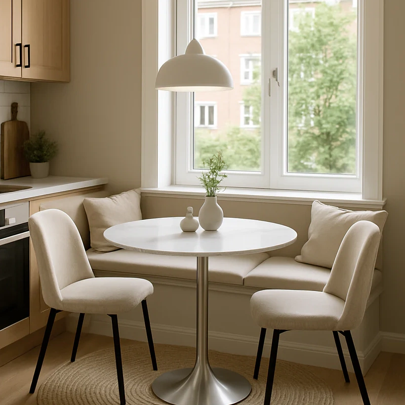 Round Pedestal Dining Table - White