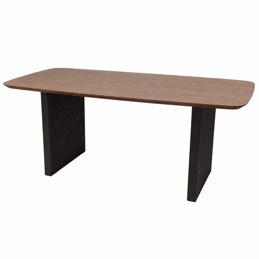 Walnut Dining Table with Rounded Corners