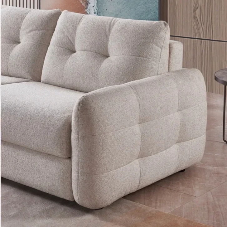 Beige Sofa Bed with Storage