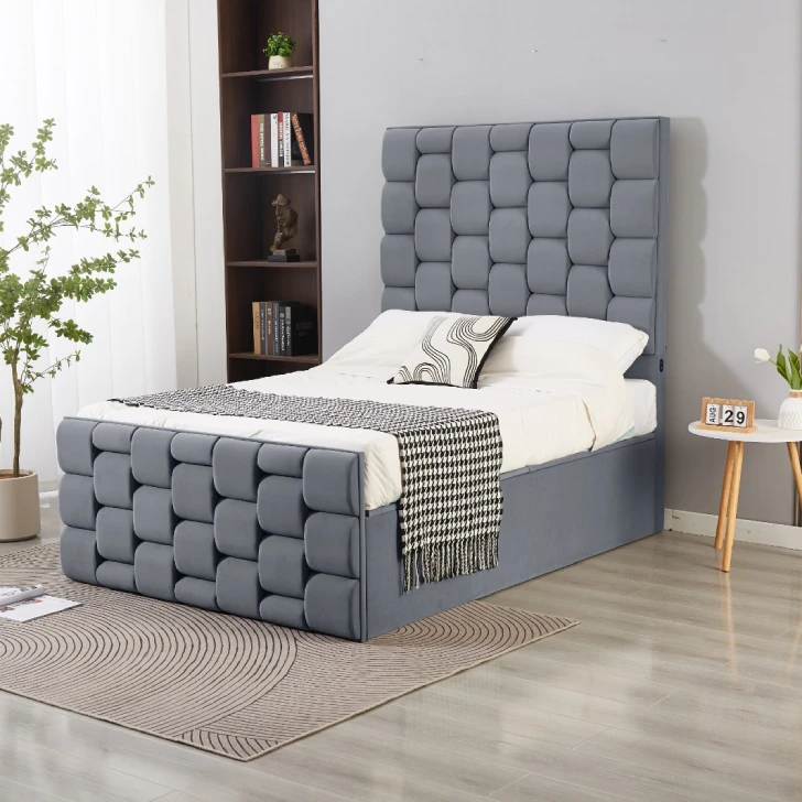 Dark grey ottoman bed - Double