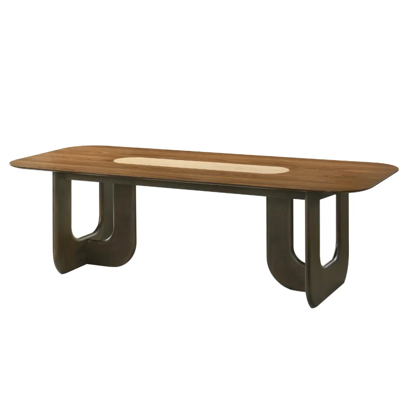 Walnut Small Dining Table with Ebony Legs