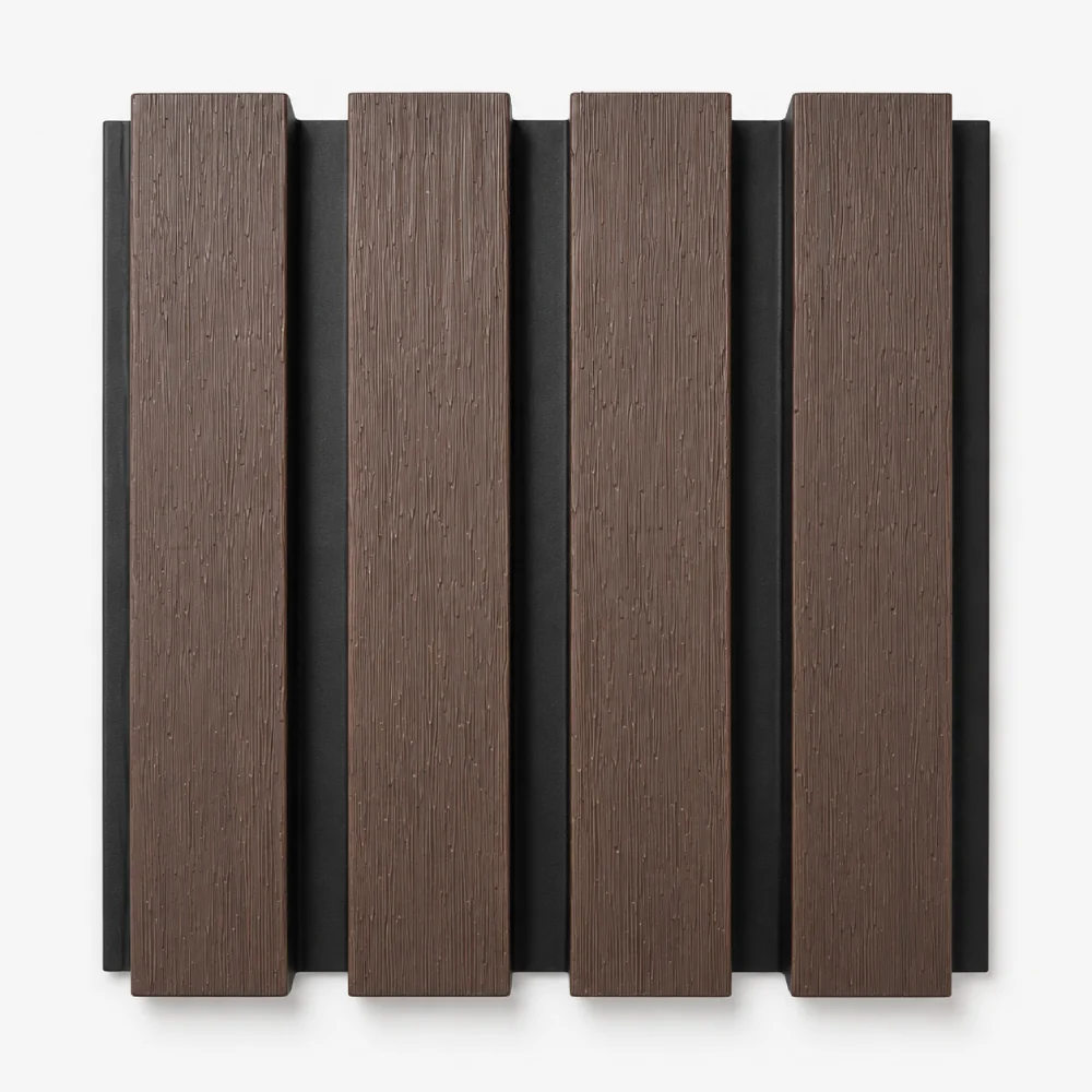 Vertical Slatted Cladding Boards - Smoked Oak