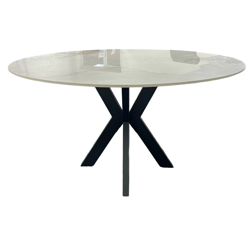 Round marble dining table -  110/130cm