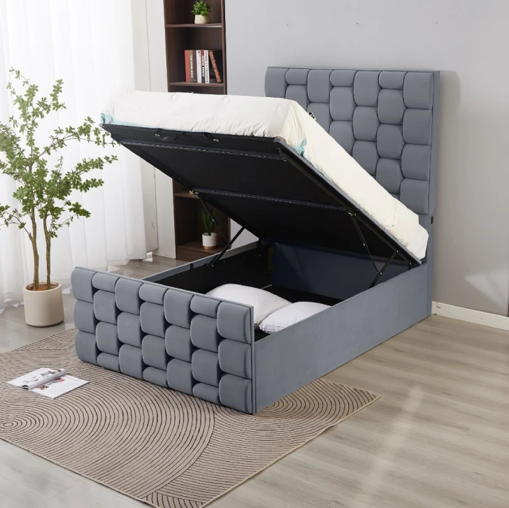 Dark grey ottoman bed - Double