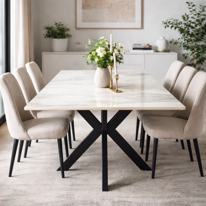 Spider Leg Dining Table - Ceramic Top
