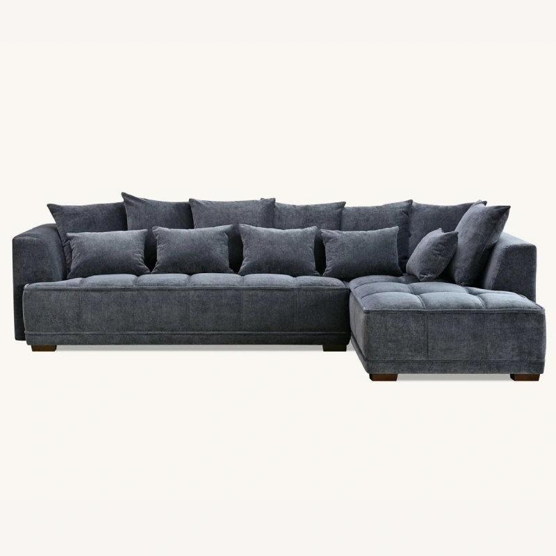 Velvet Corner Sofa -Mermaid Fabric