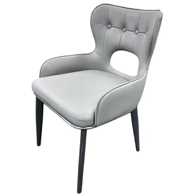 Light Grey Dining Chair - Black Legs