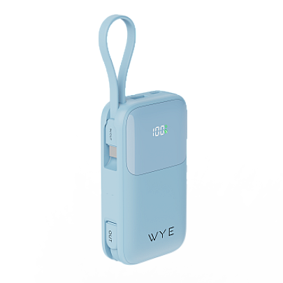 10,000mAh Fast-Charging Power Bank with Built-In Cables