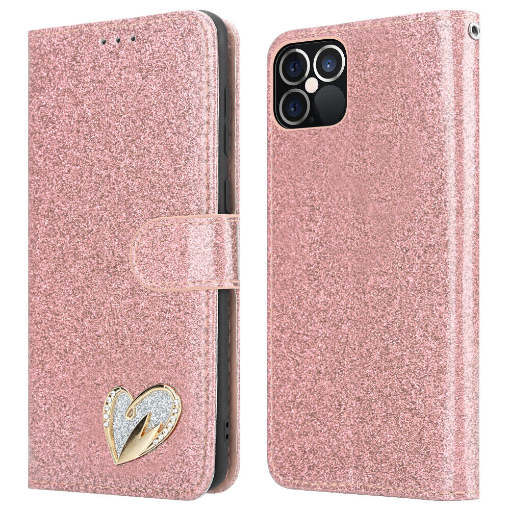Galaxy S10 Plus Wallet Heart Shiny Case