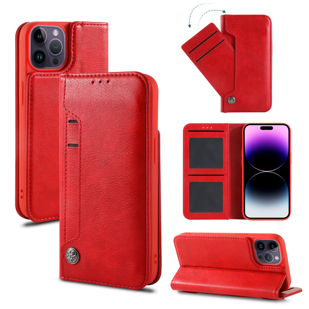 iPhone 16 Plus Wallet Slide Pocket Case