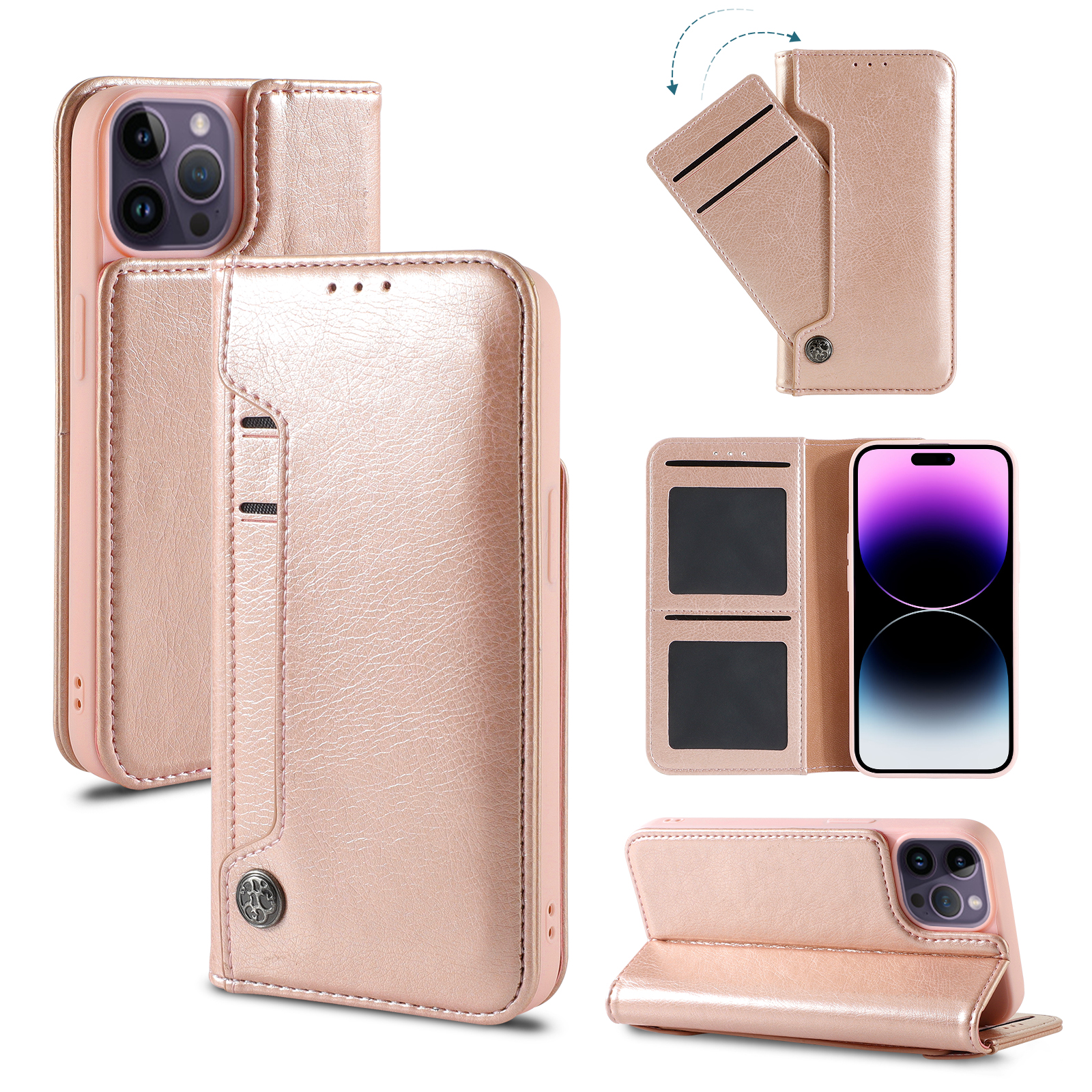 iPhone 14 Pro Wallet Slide Pocket Case